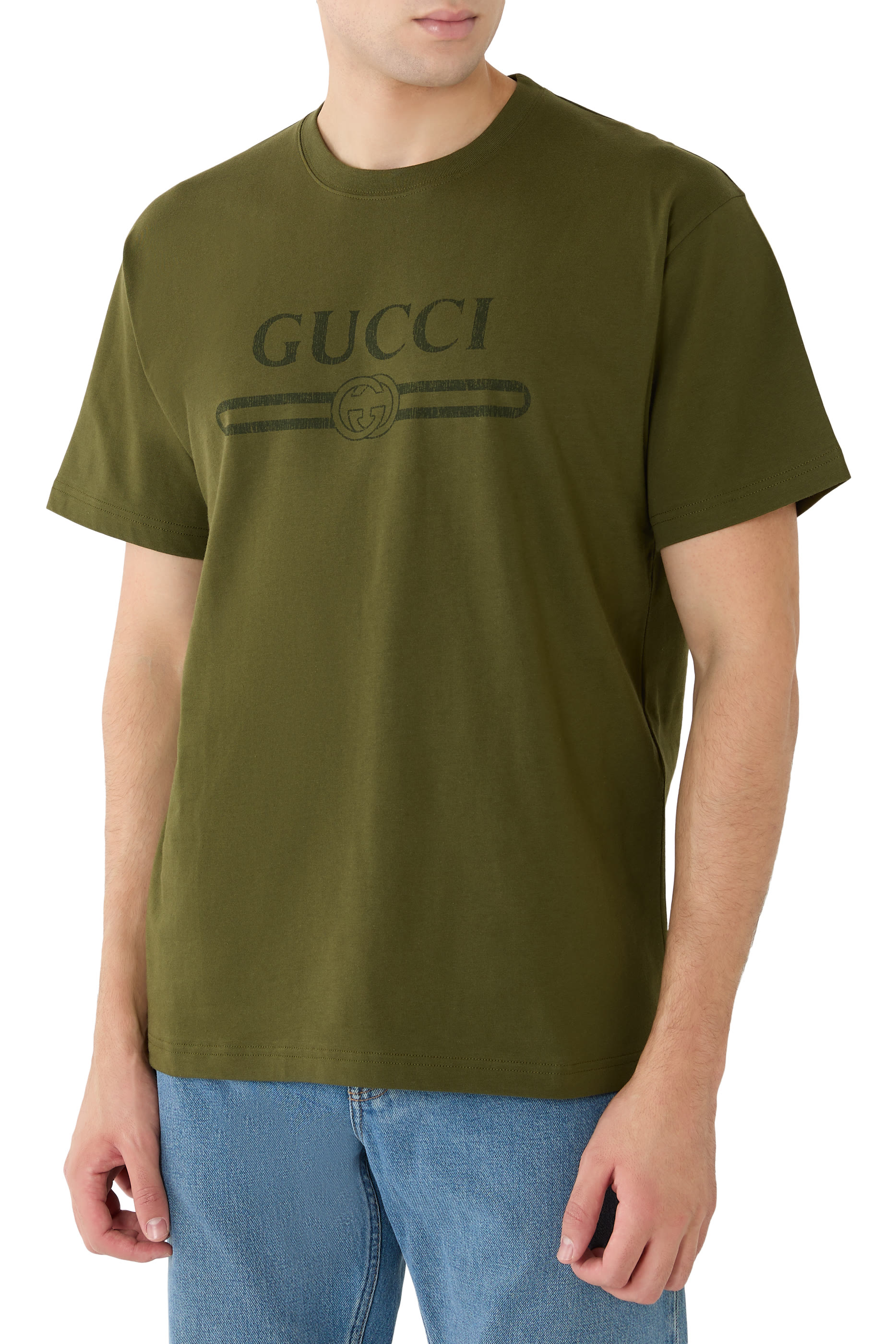 تيشيرت بطبعة شعار الماركة قطن جرسيه