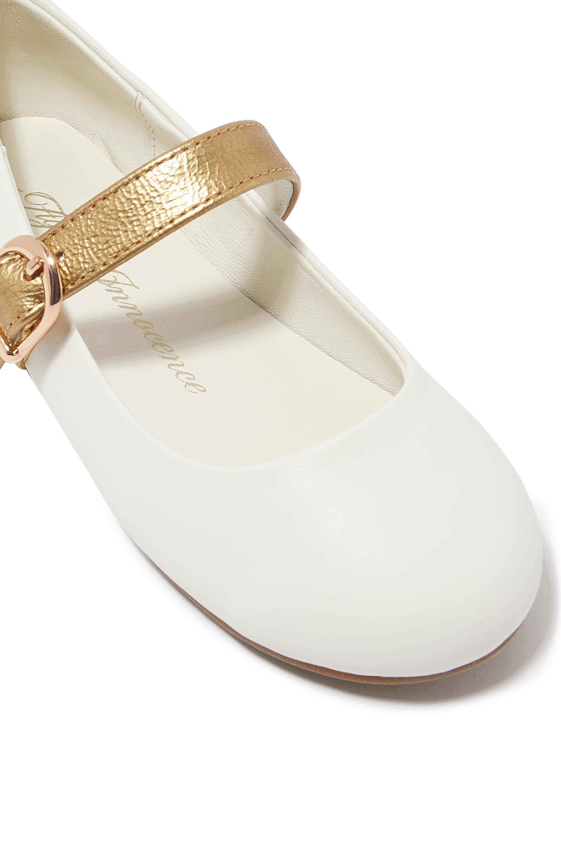 حذاء باليرينا روبي جلد بكعب مسطح للأطفال