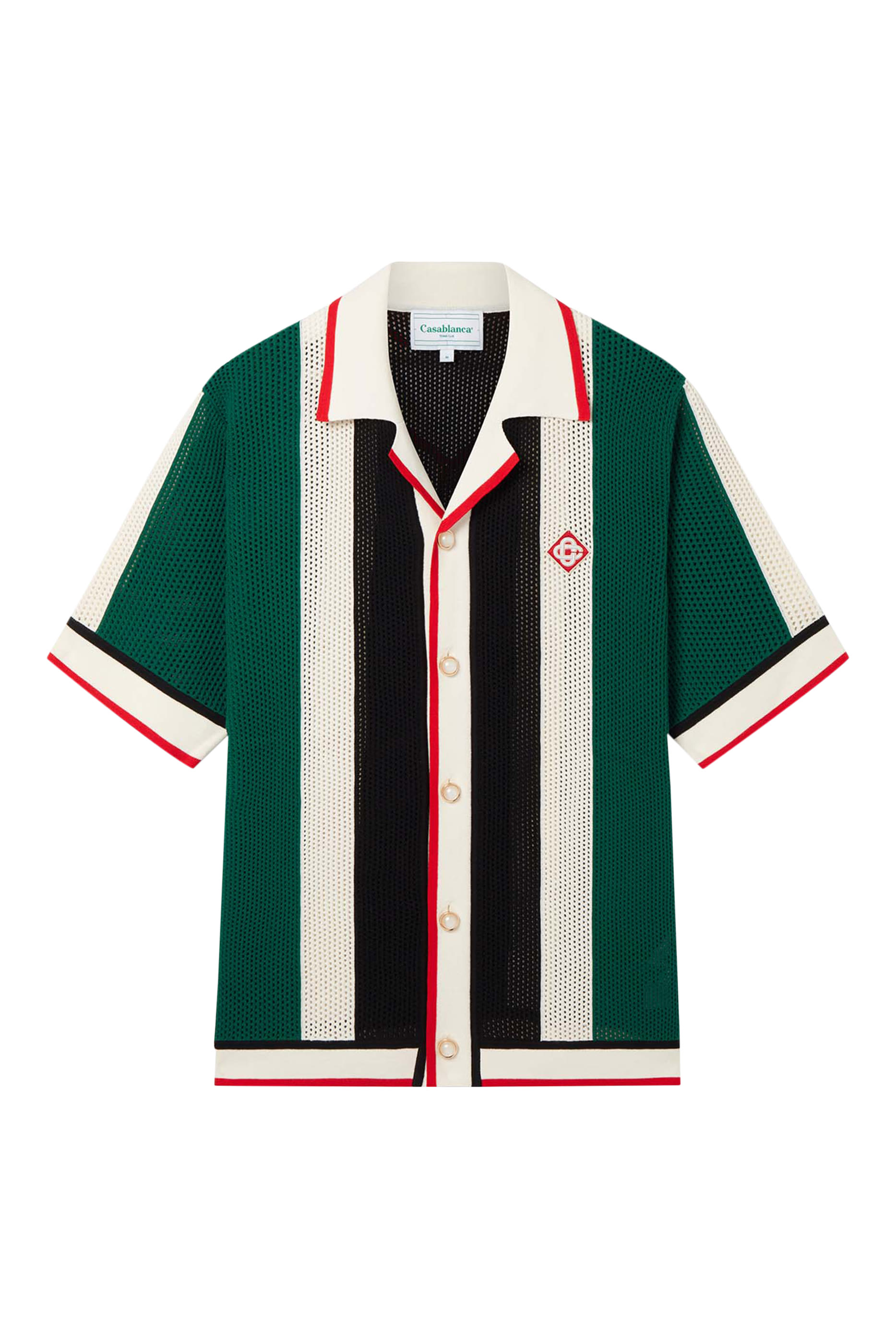 قميص مخطط قماش شبكي