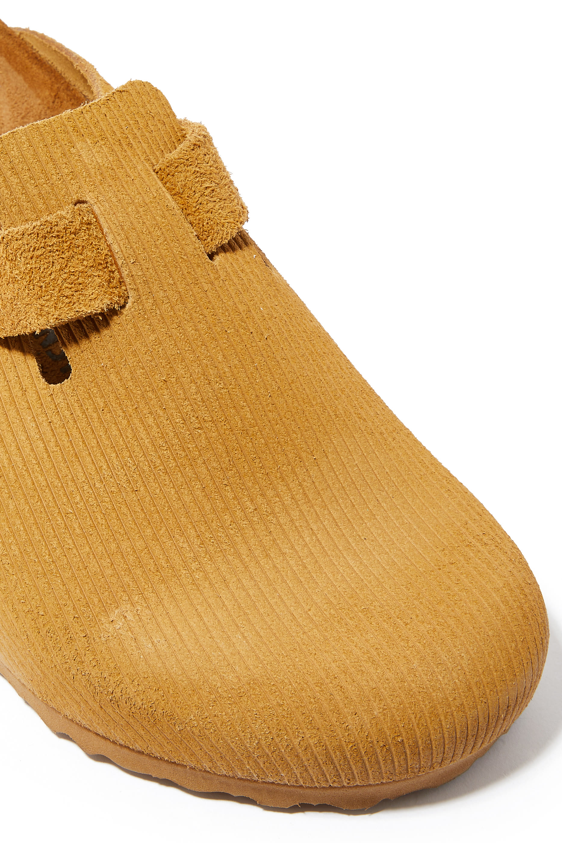 حذاء بوستون مفتوح من الخلف قماش قطني مخملي مضلع