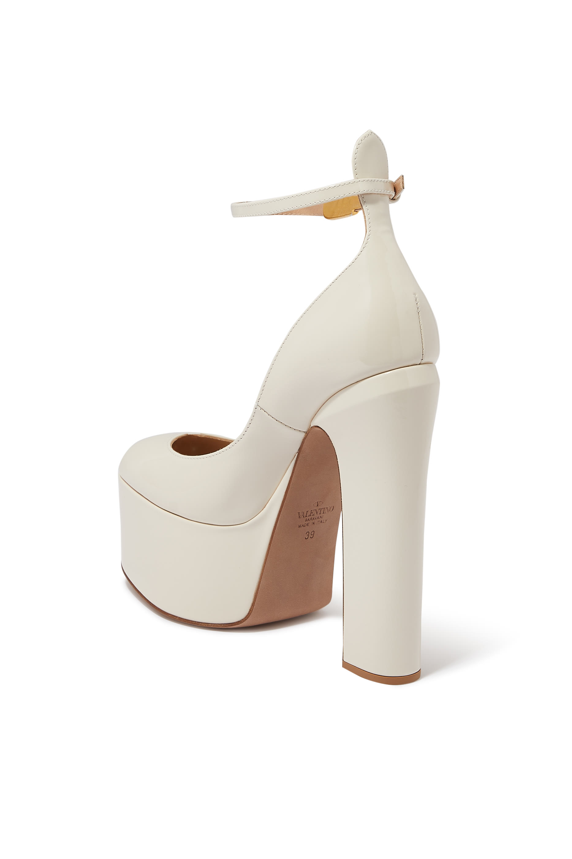 حذاء فالنتينو غارافاني كلاسيك جلد لامع تان جو