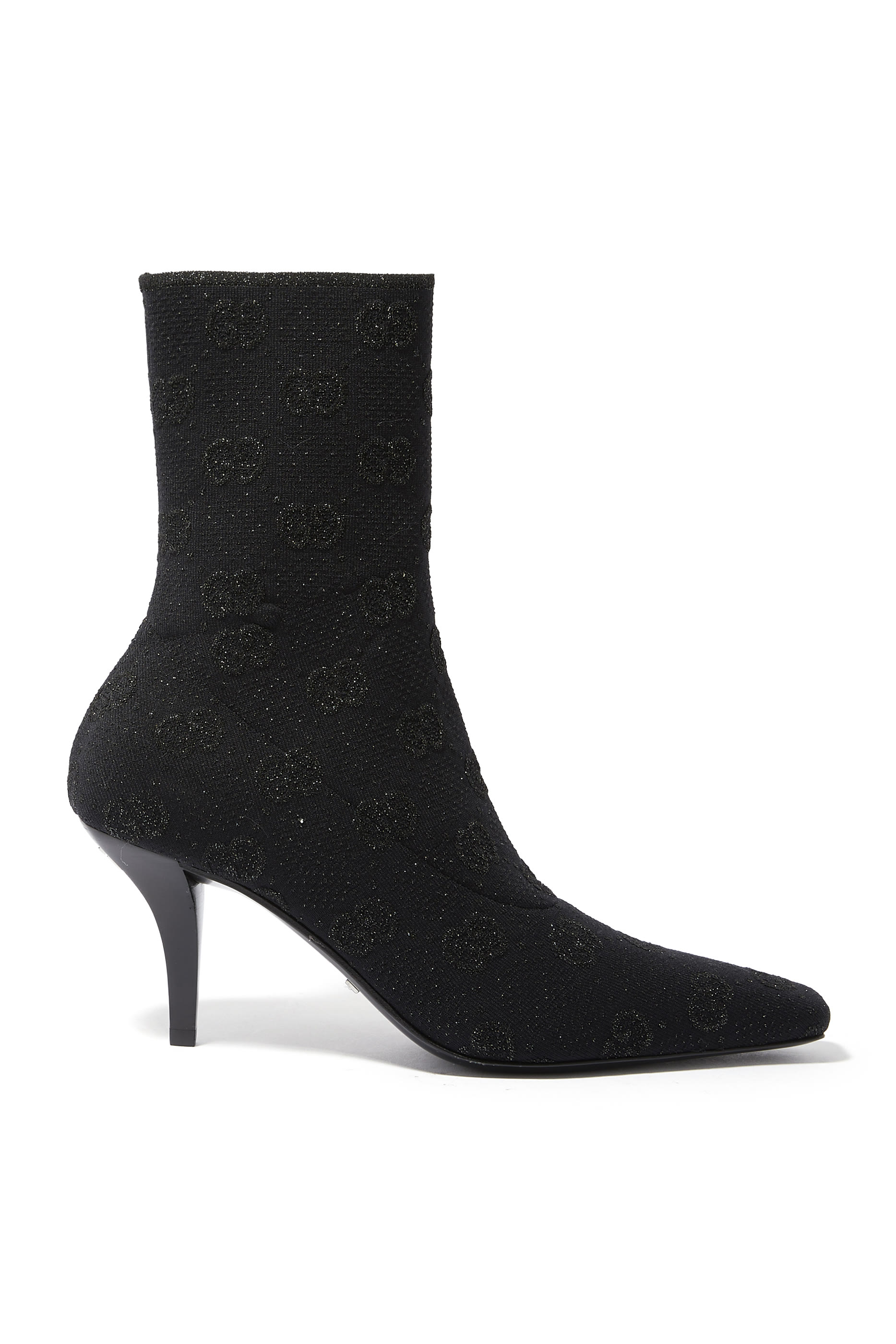 بوت 75 بطول الكاحل قماش منسوج بنقشة حرفي شعار الماركة