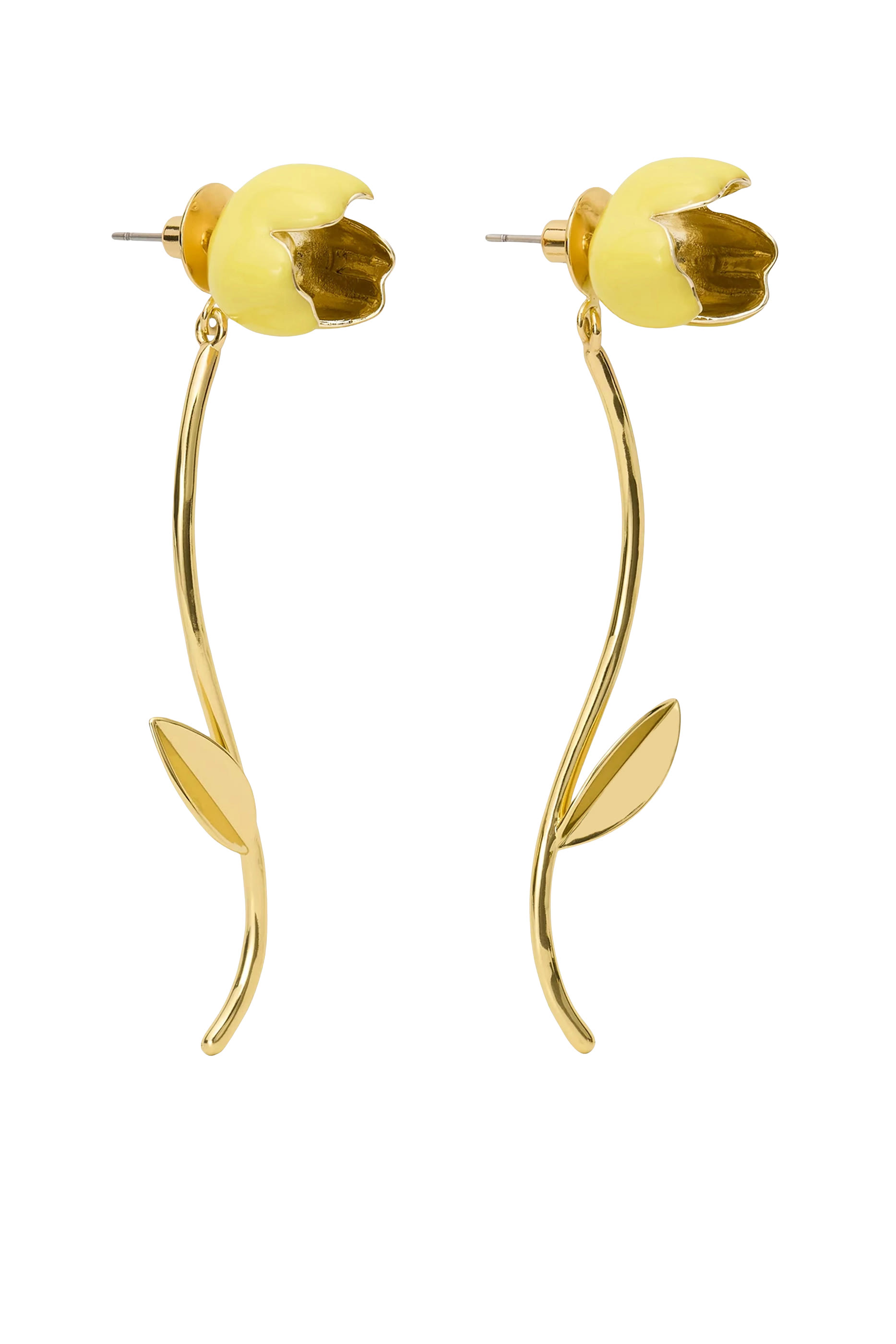 أقراط ستيتمنت بتصميم على شكل زهرة بمينا 