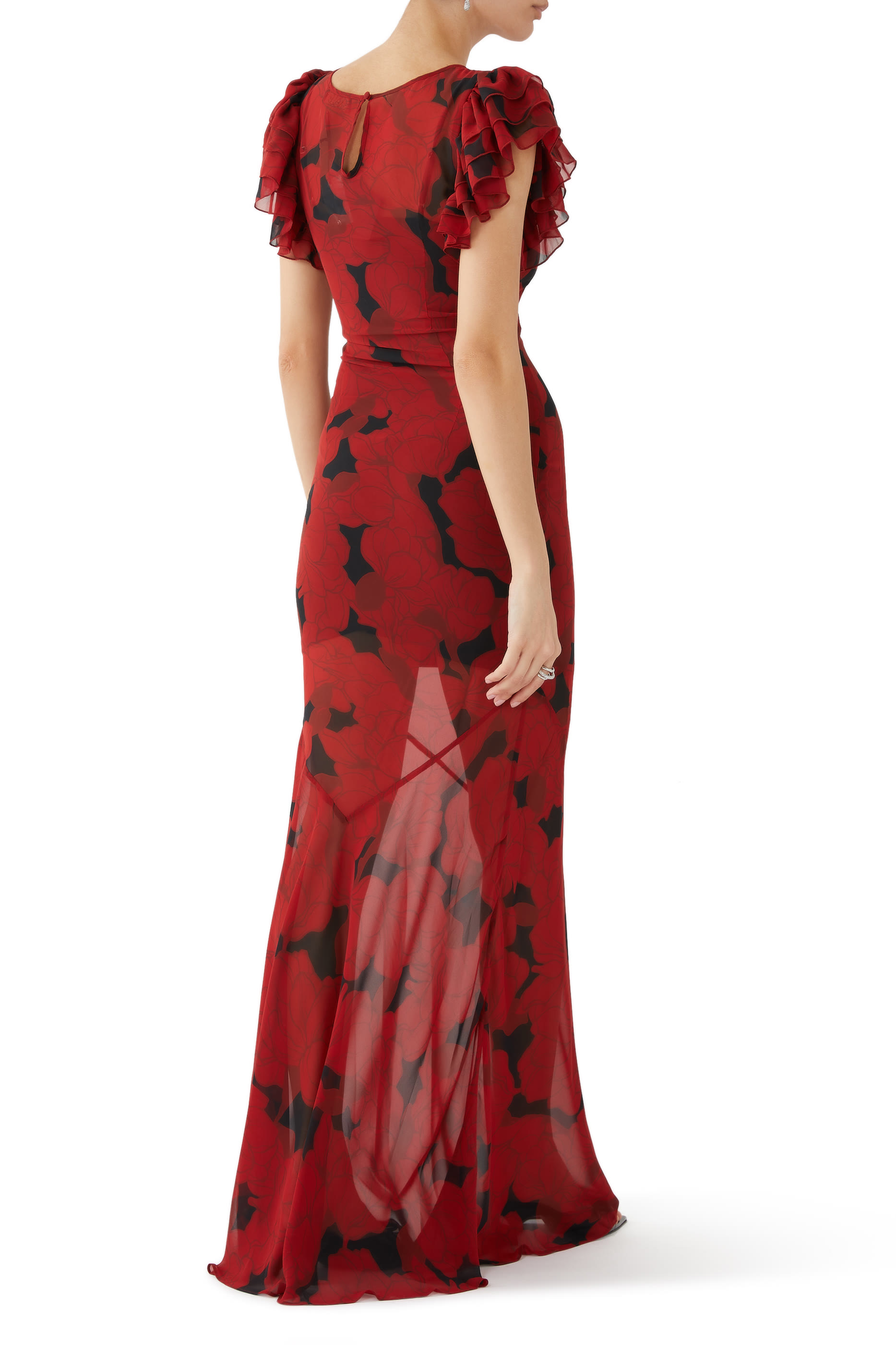 فستان بوغانفيليا طويل شيفون