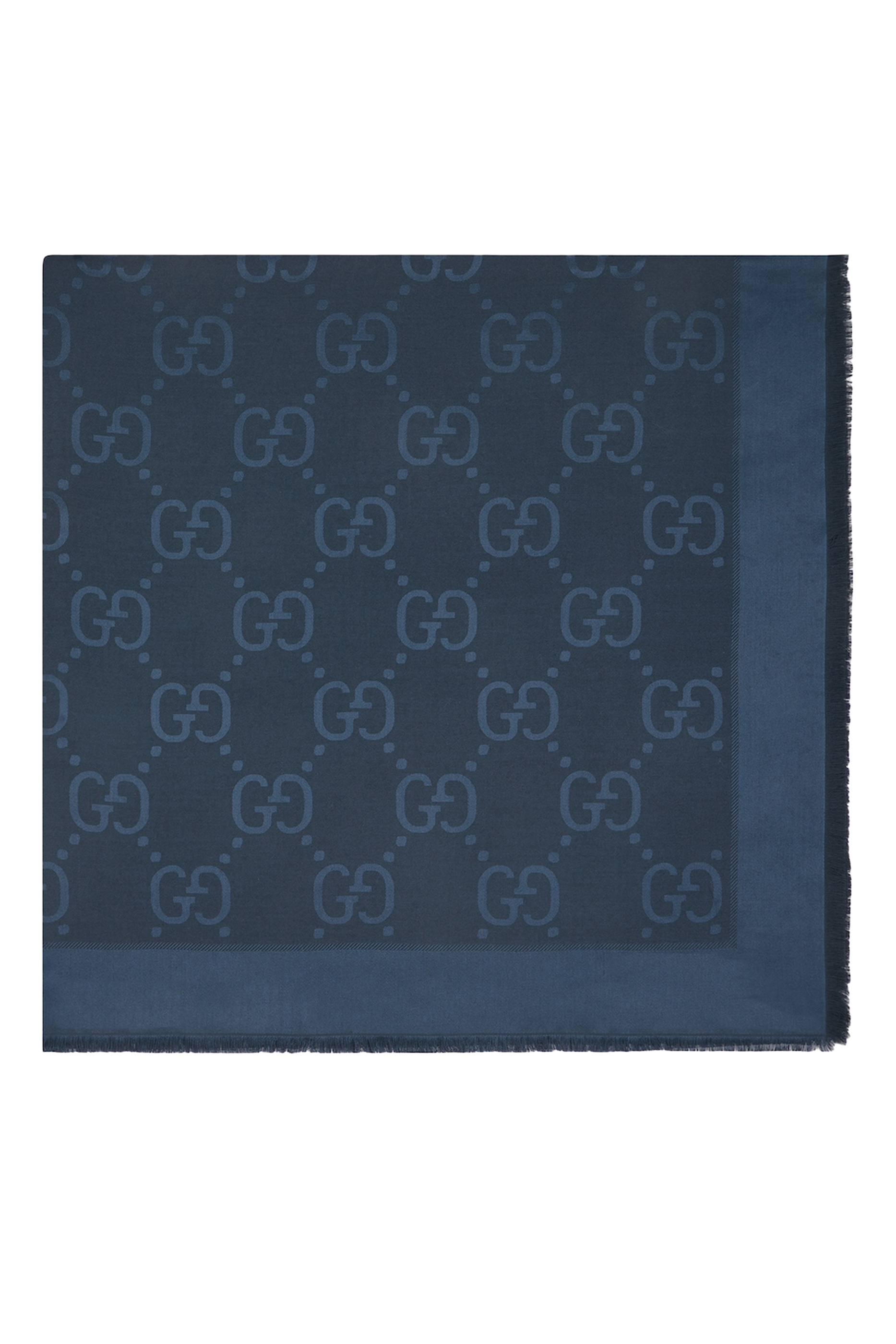 وشاح حرير وصوف بنقشة حرفي شعار الماركة جاكار