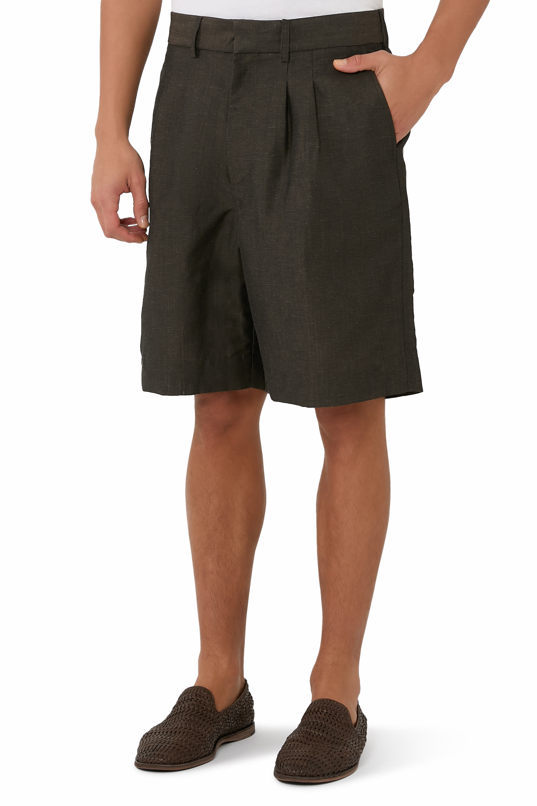  Wool Linen Tailored Shorts
