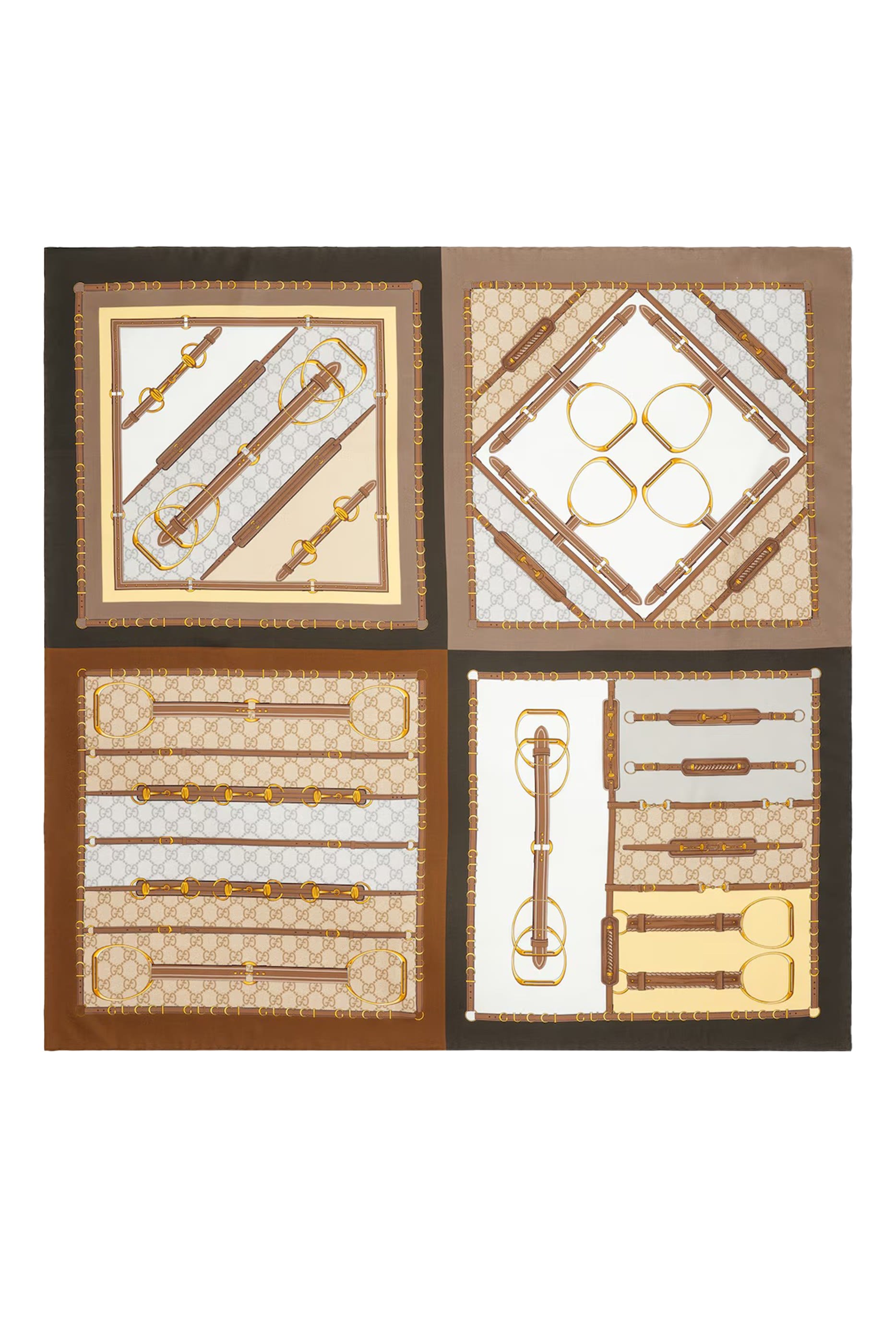 وشاح مربع بنقشة حرير