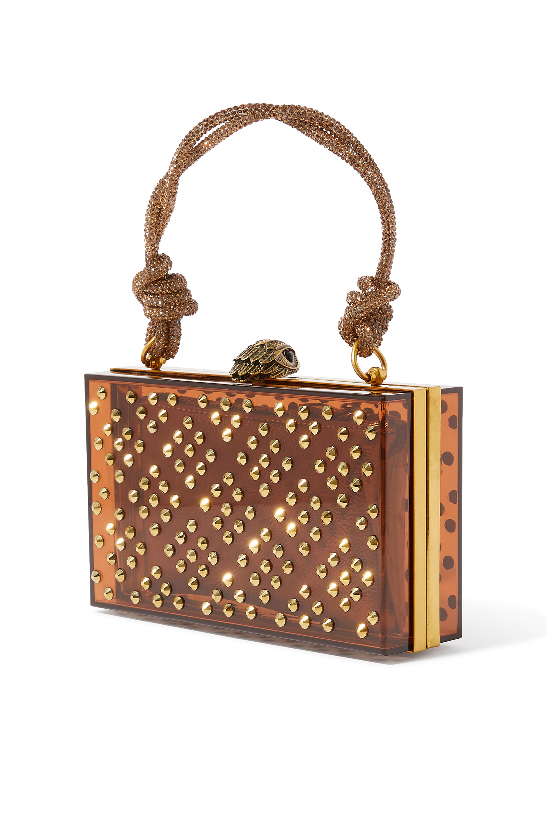 حقيبة كلاتش بتصميم صندوق مزينة بأحجار الراين توروتواز