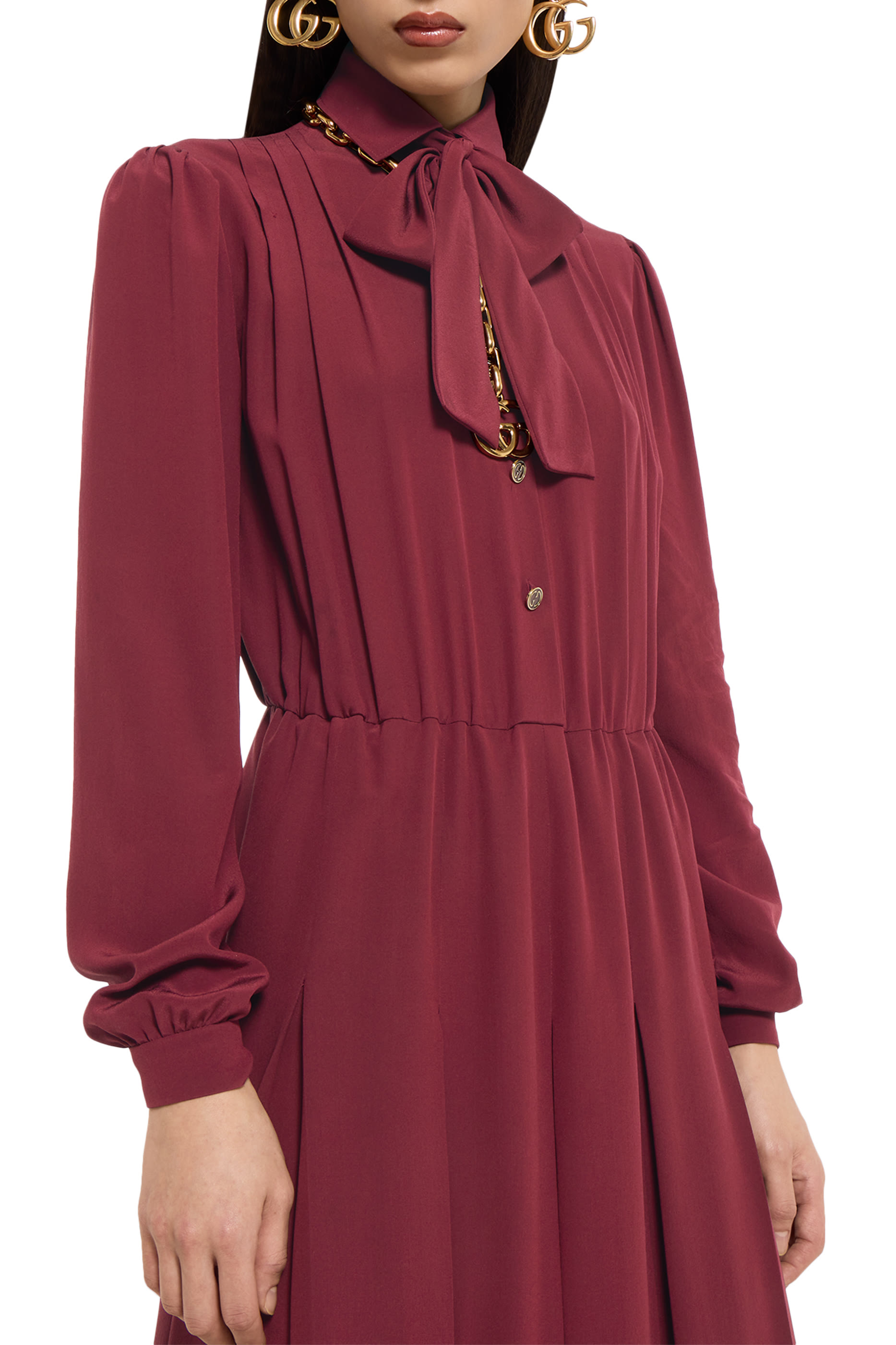 فستان حرير كريب صيني