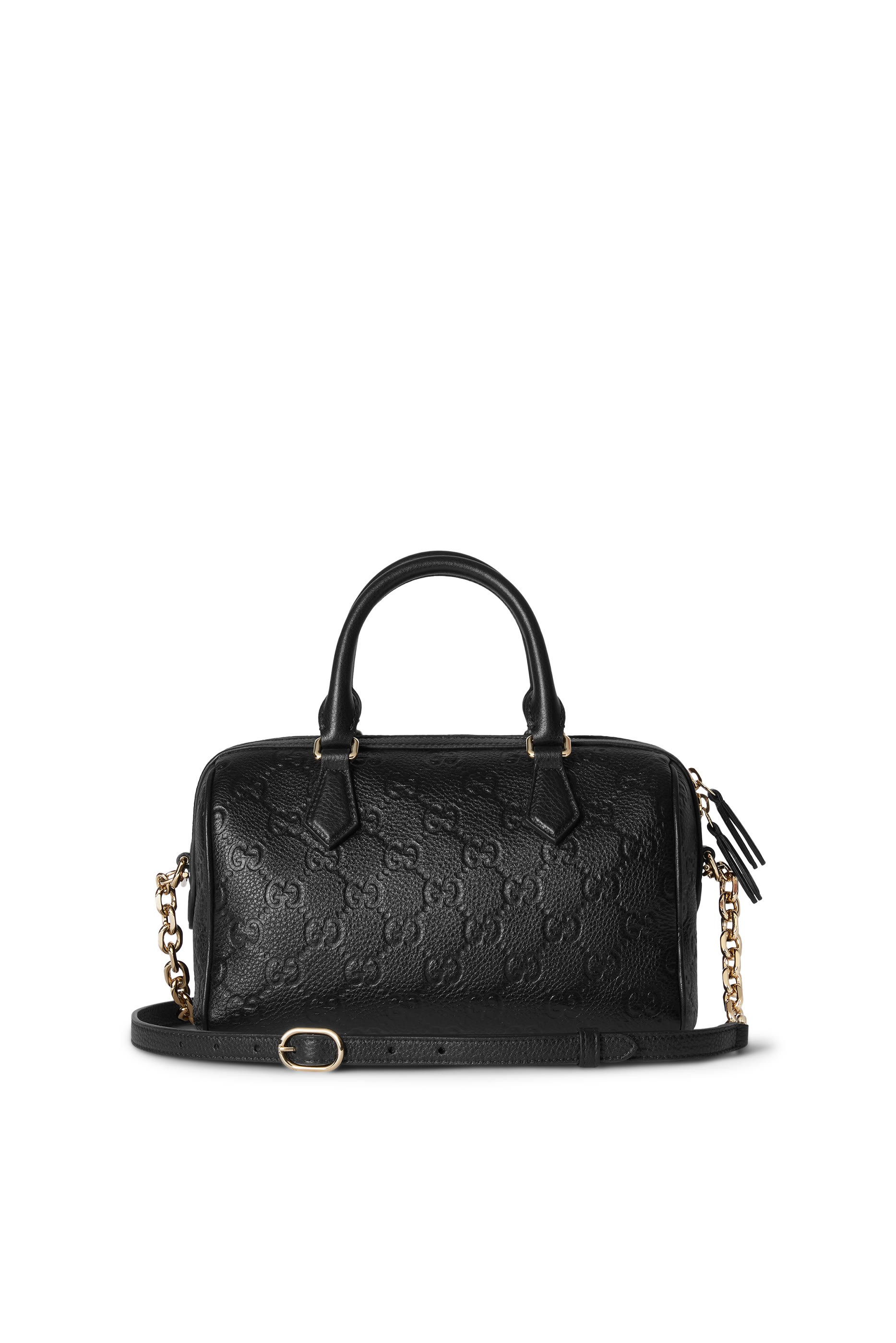 حقيبة صغيرة بيد علوية ونقشة حرفي شعار الماركة