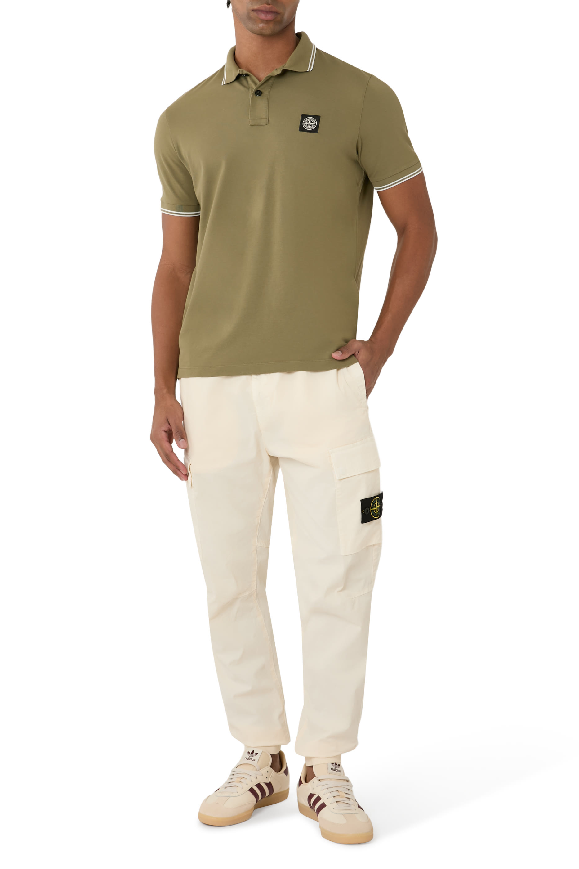 قميص بولو برقعة البوصلة