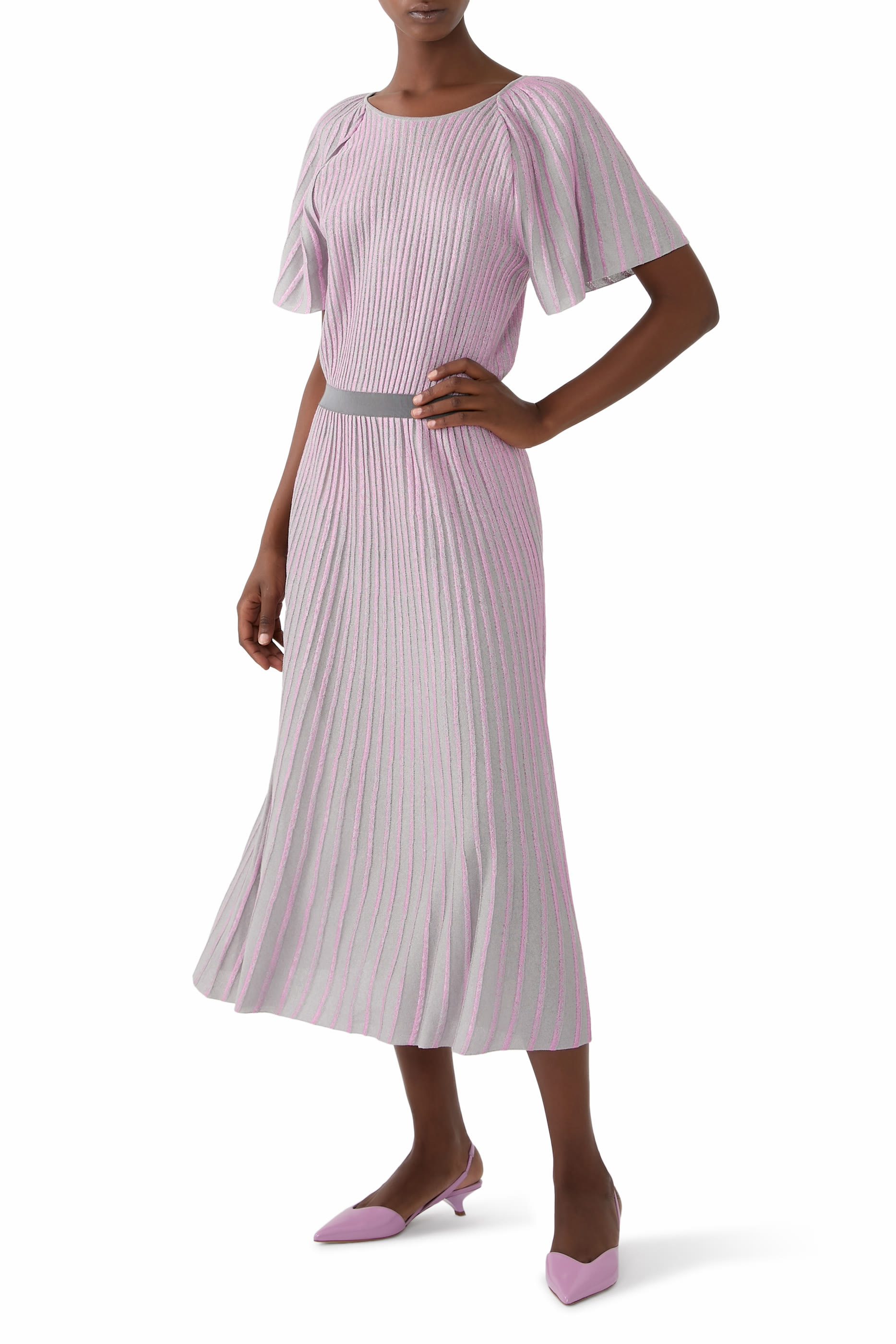 فستان مخطط طويل