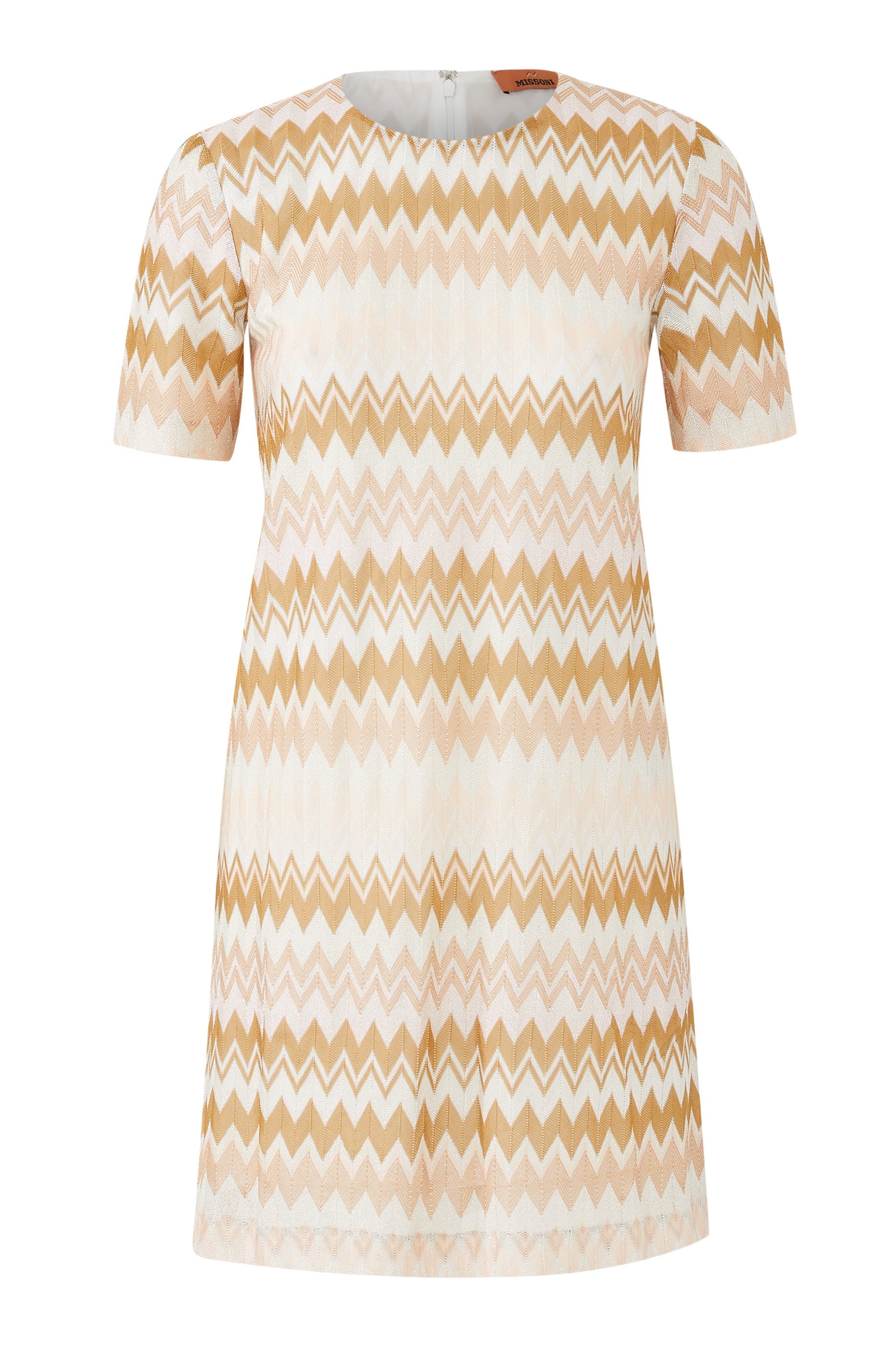 فستان قصير راشيل بنقشة خطوط متعرجة