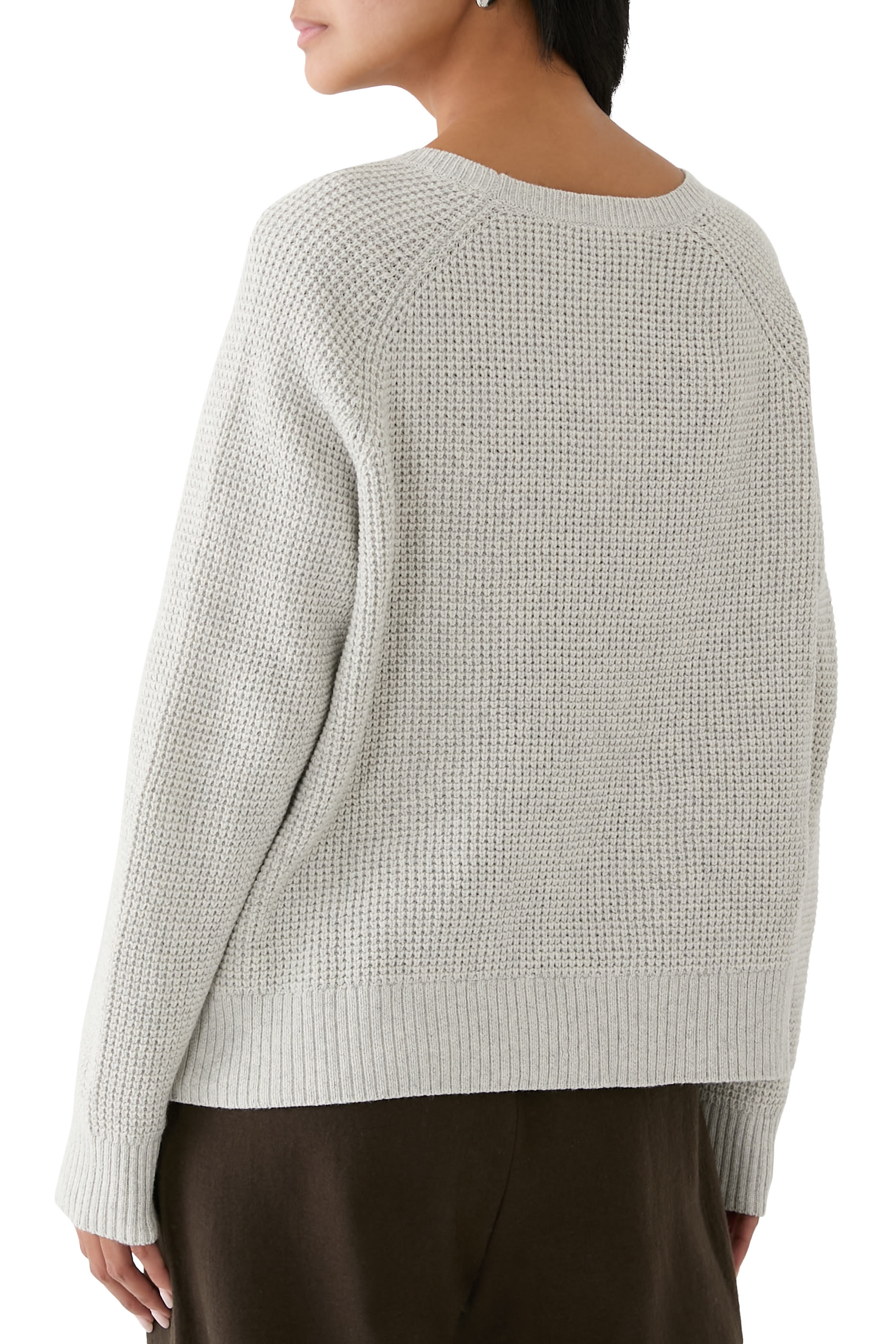 بلوزة حرارية بياقة ضيقة قطن وكشمير معاد تدويره