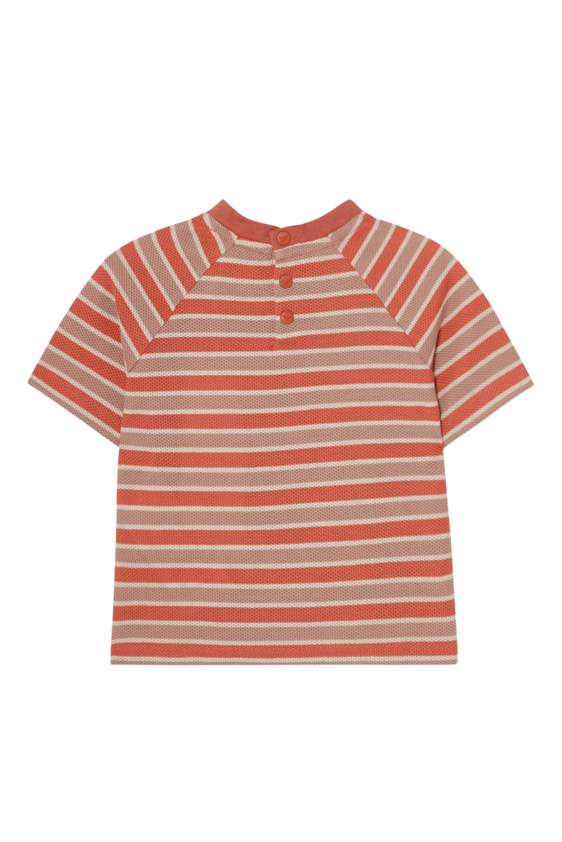 تيشيرت مخطط بشعار الماركة للأطفال