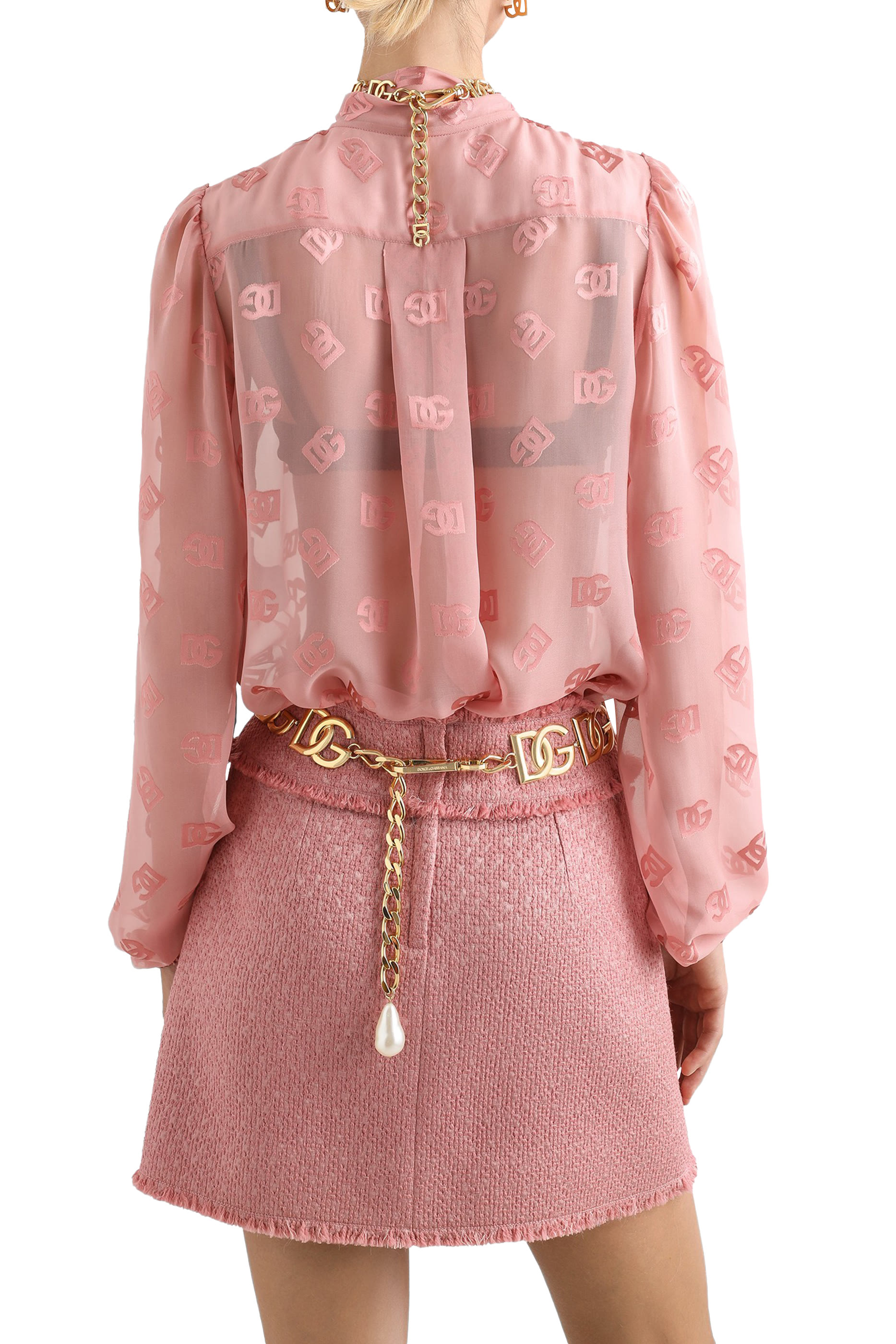 قميص بنقشة حرفي شعار الماركة بالكامل