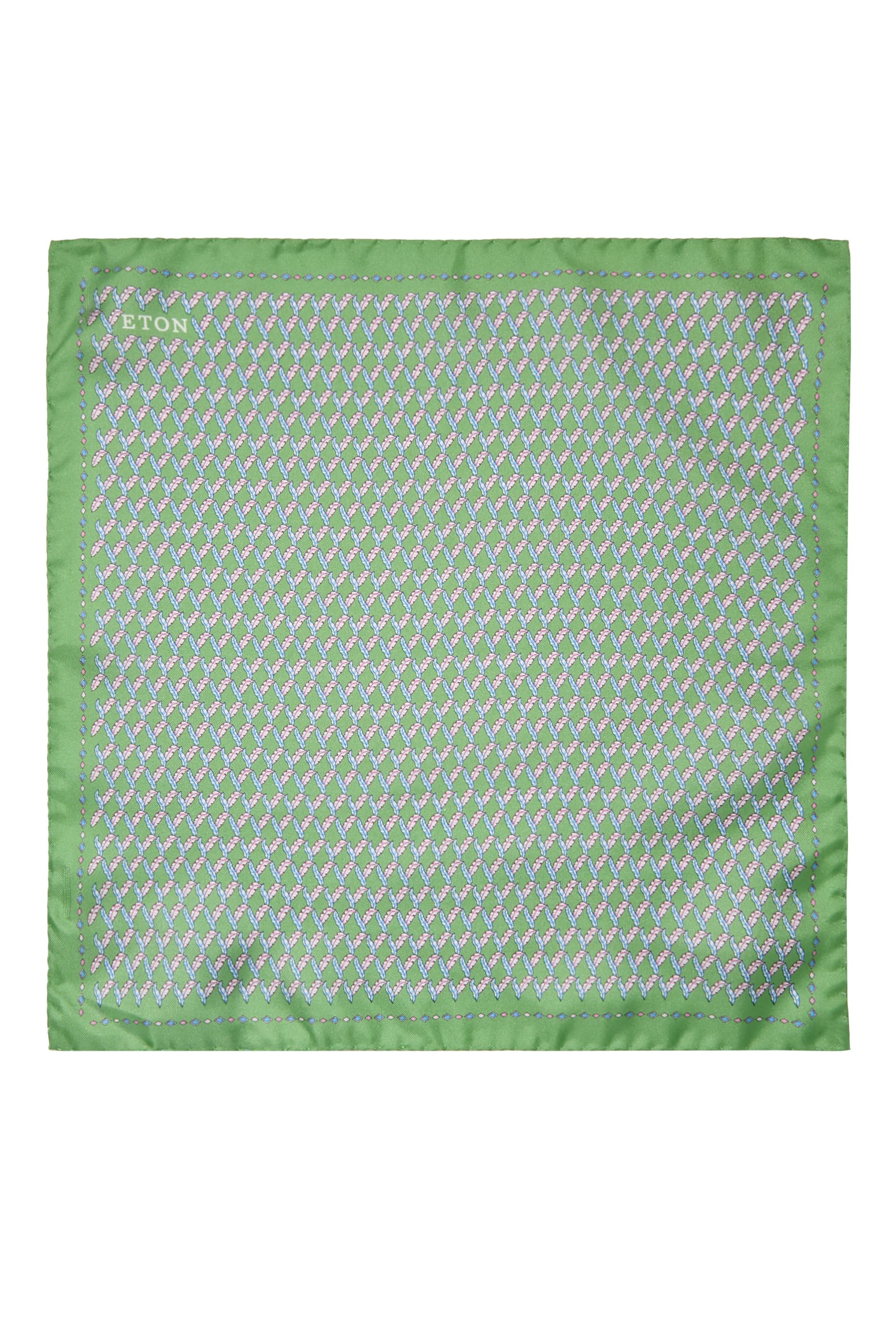 منديل جيب بنقشات ريش حرير تويل