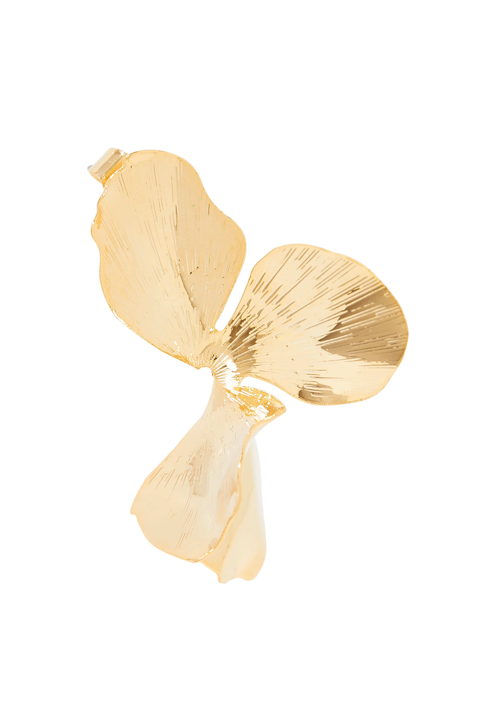 أقراط متدلية بتصميم زهرة الزنبق نحاس مطلي بذهب أصفر عيار 14