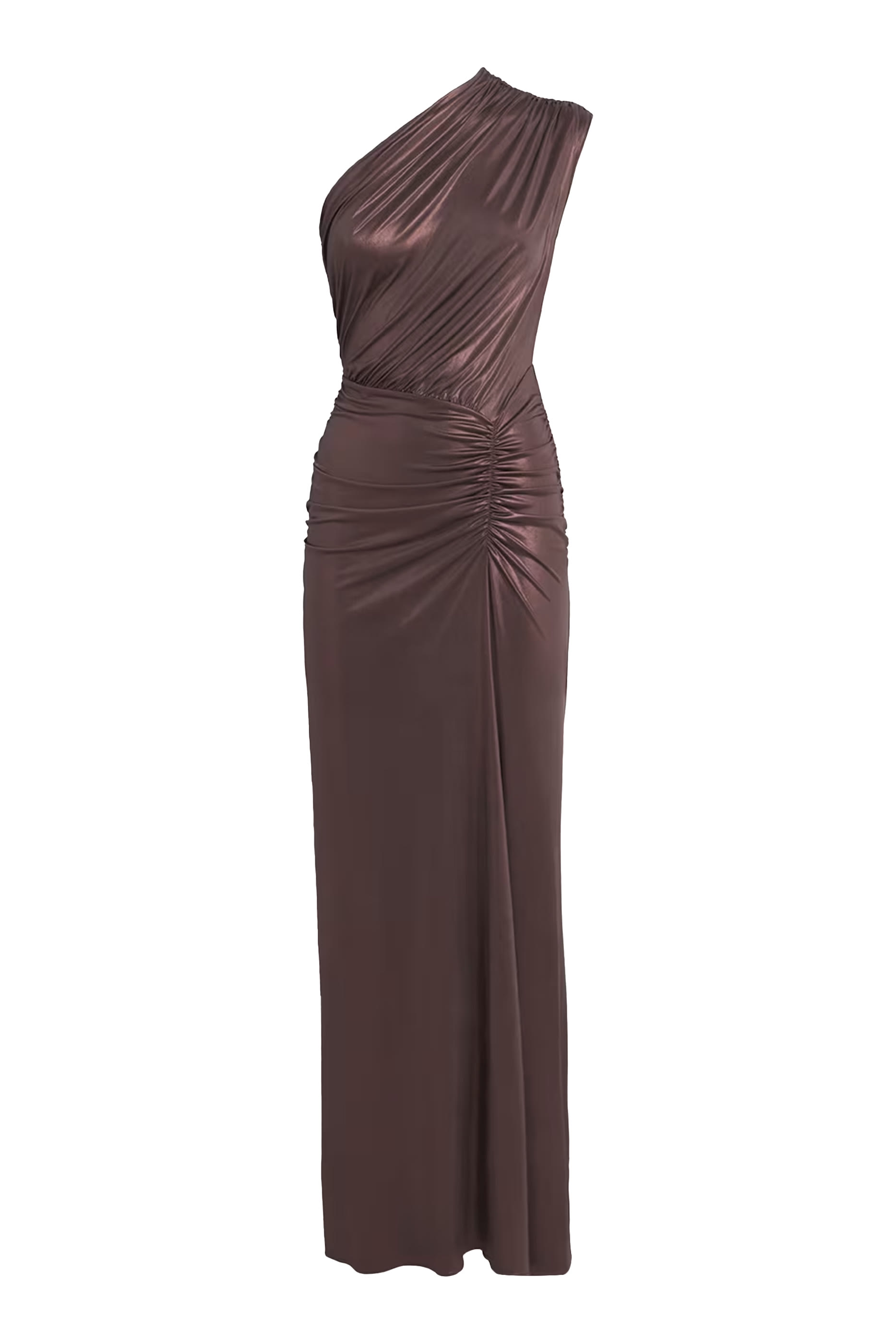 فستان بكتف مكشوف بكشكش جرسيه