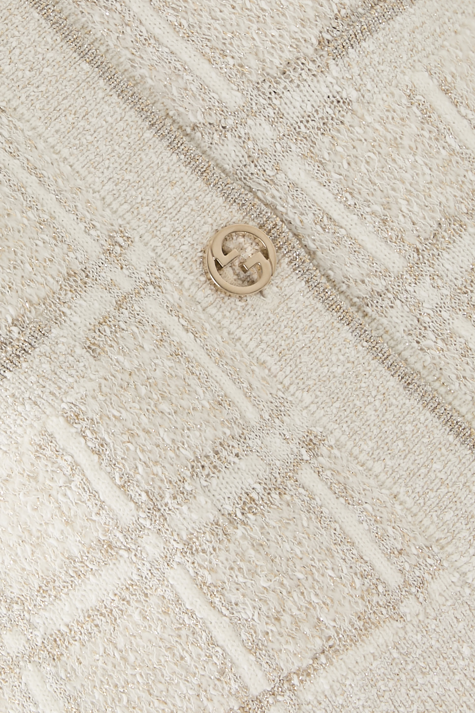 كارديغان بنقشة مربعات جاكار صوف ولاميه