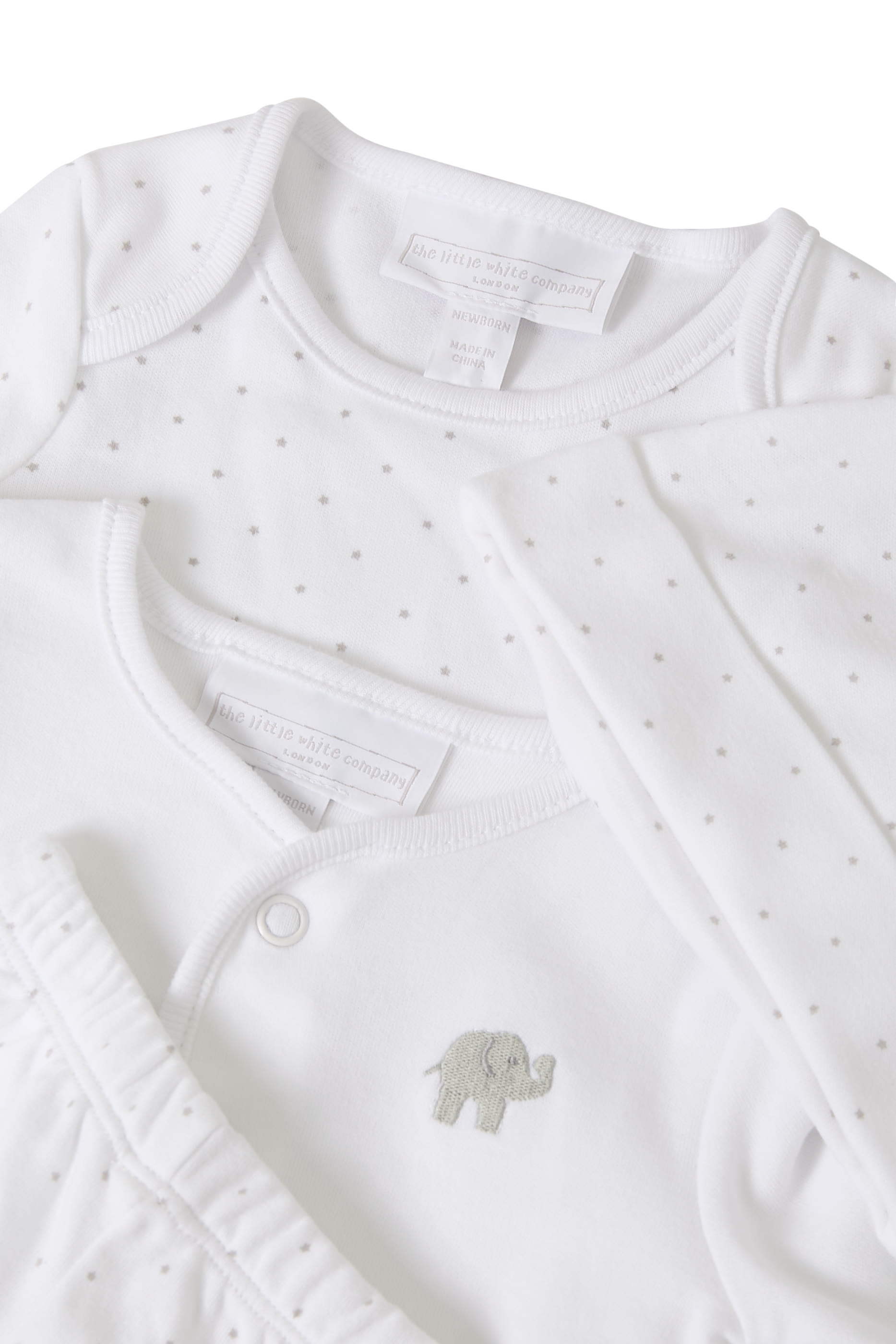 طقم هدية للمواليد الجدد قطن عضوي، 4 قطع