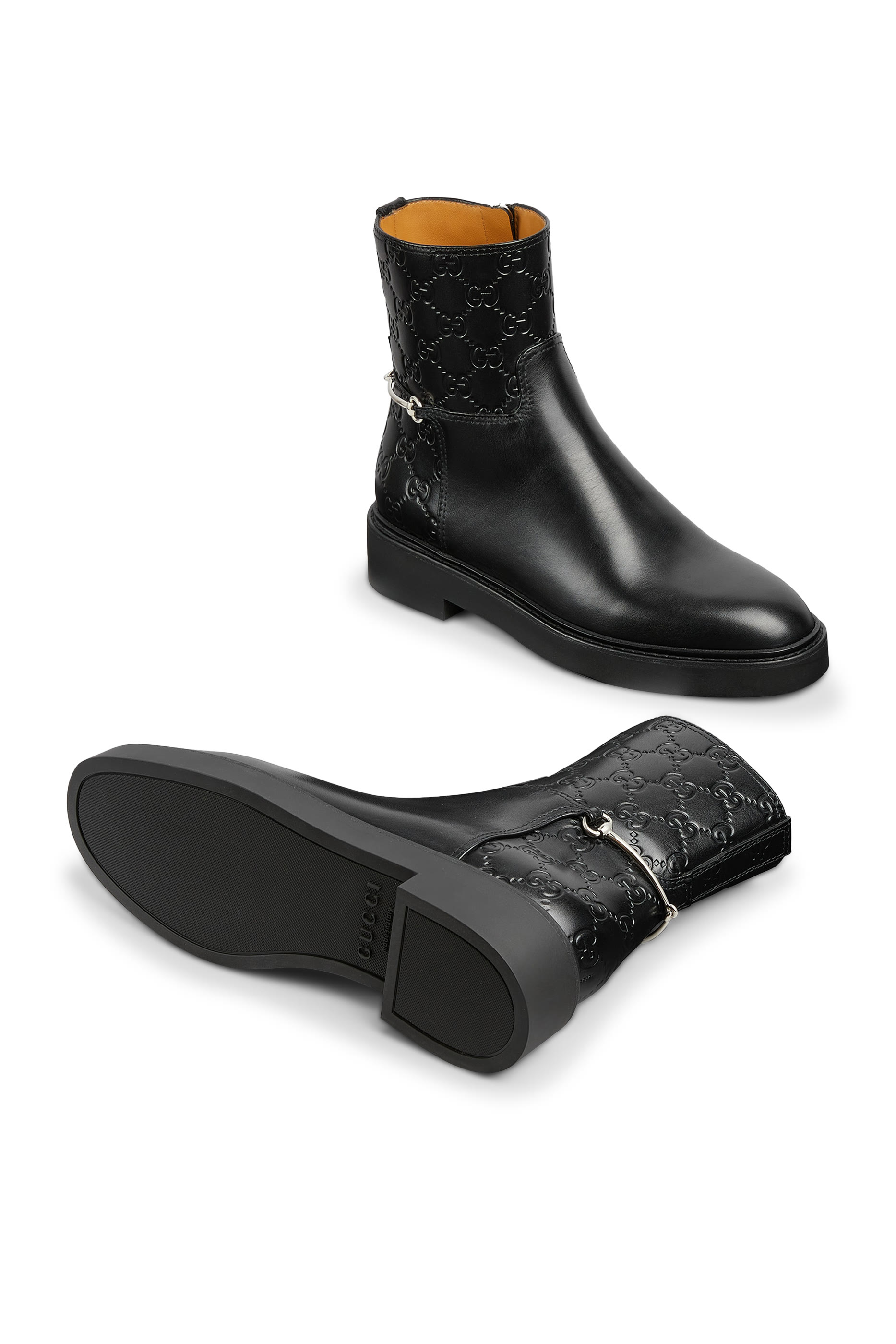 حذاء بوت بطول الكاحل بحلية لجام الحصان بتصميم رفيع