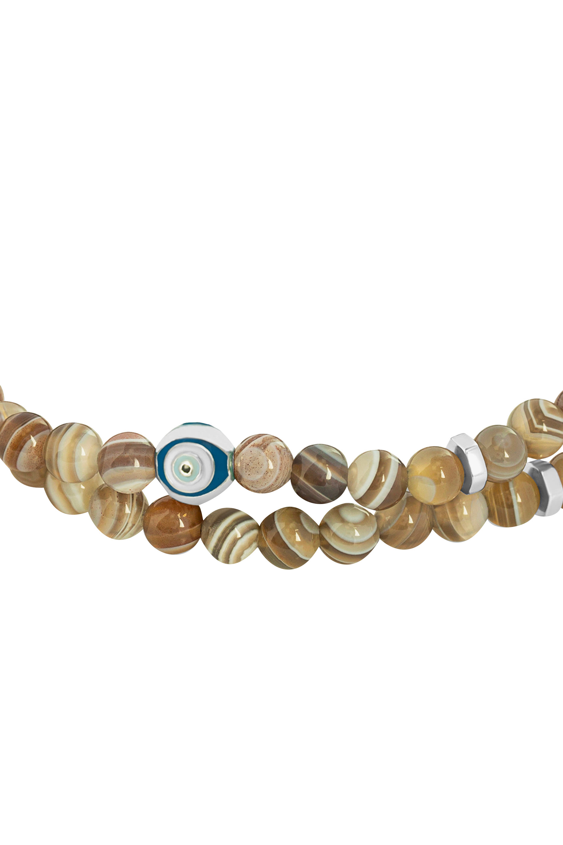 سوار بتصميم مزدوج ملفوف وأحجار عين الحسود