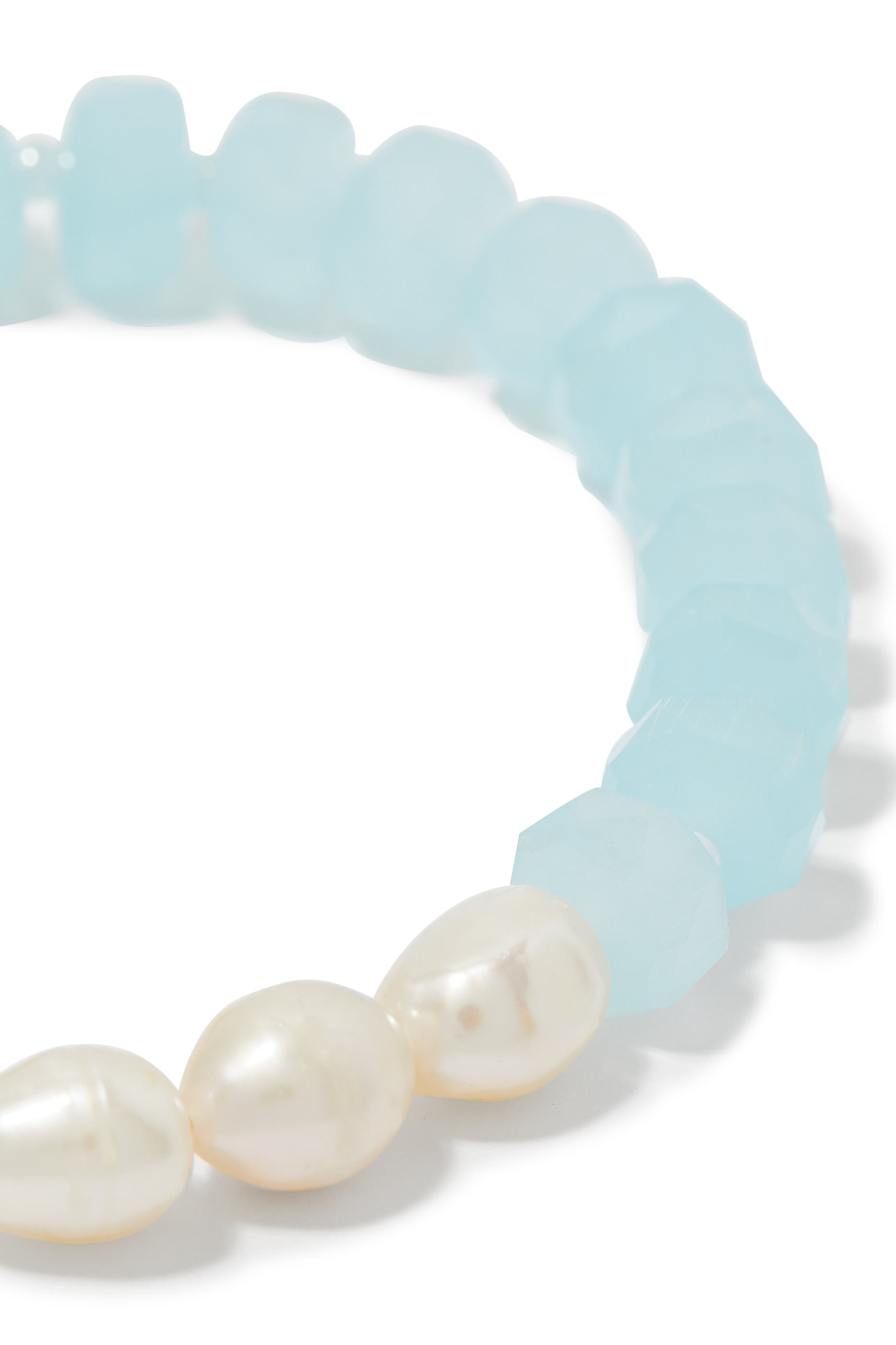 سوار توغل روبس أند نوتس مرصع بخرز زجاجي، لؤلؤ مياه عذبة، وأحجار زركونيا مكعبة، معدن مطلي