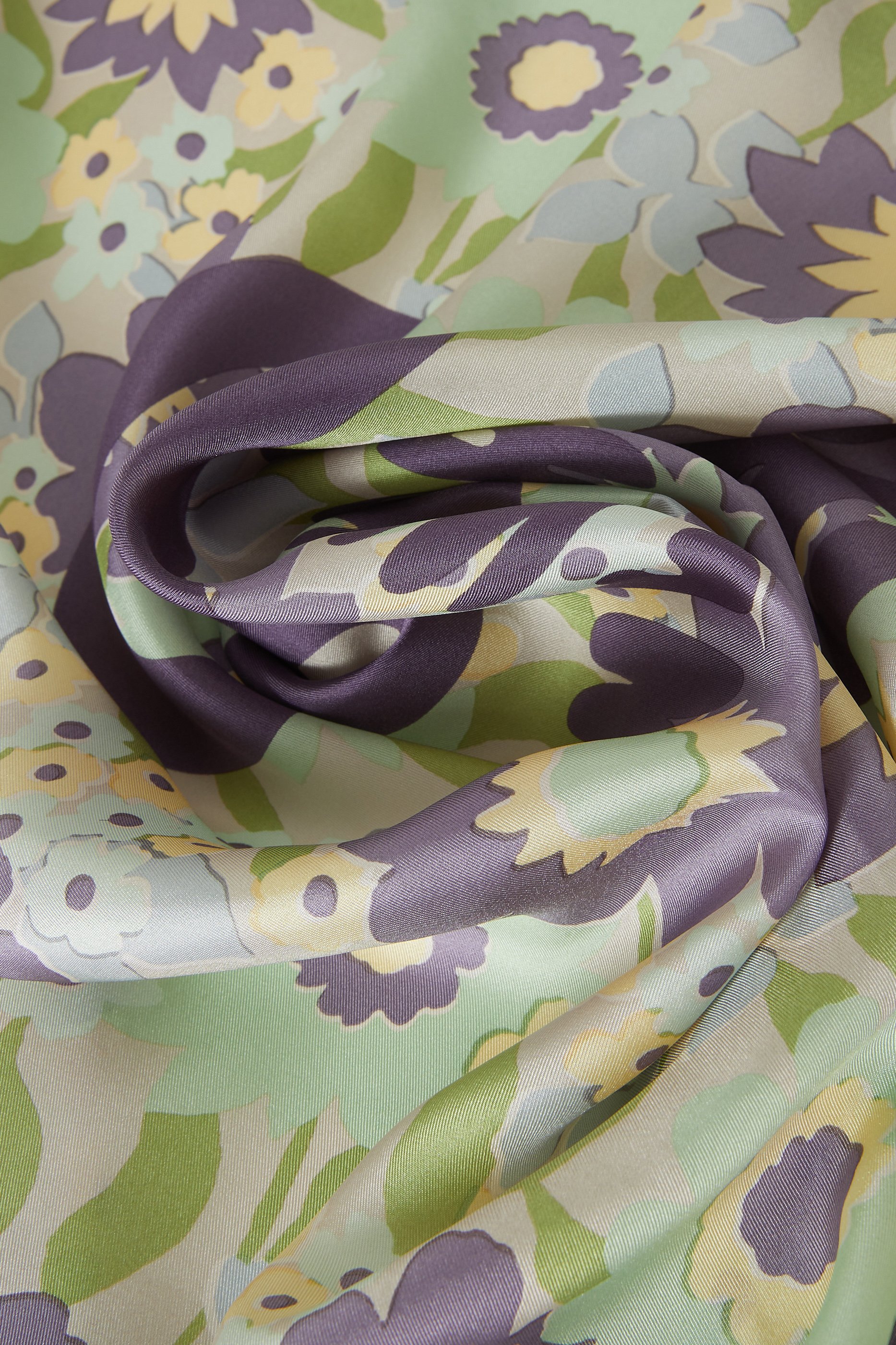 Laurel Floral Square Scarf in Silk