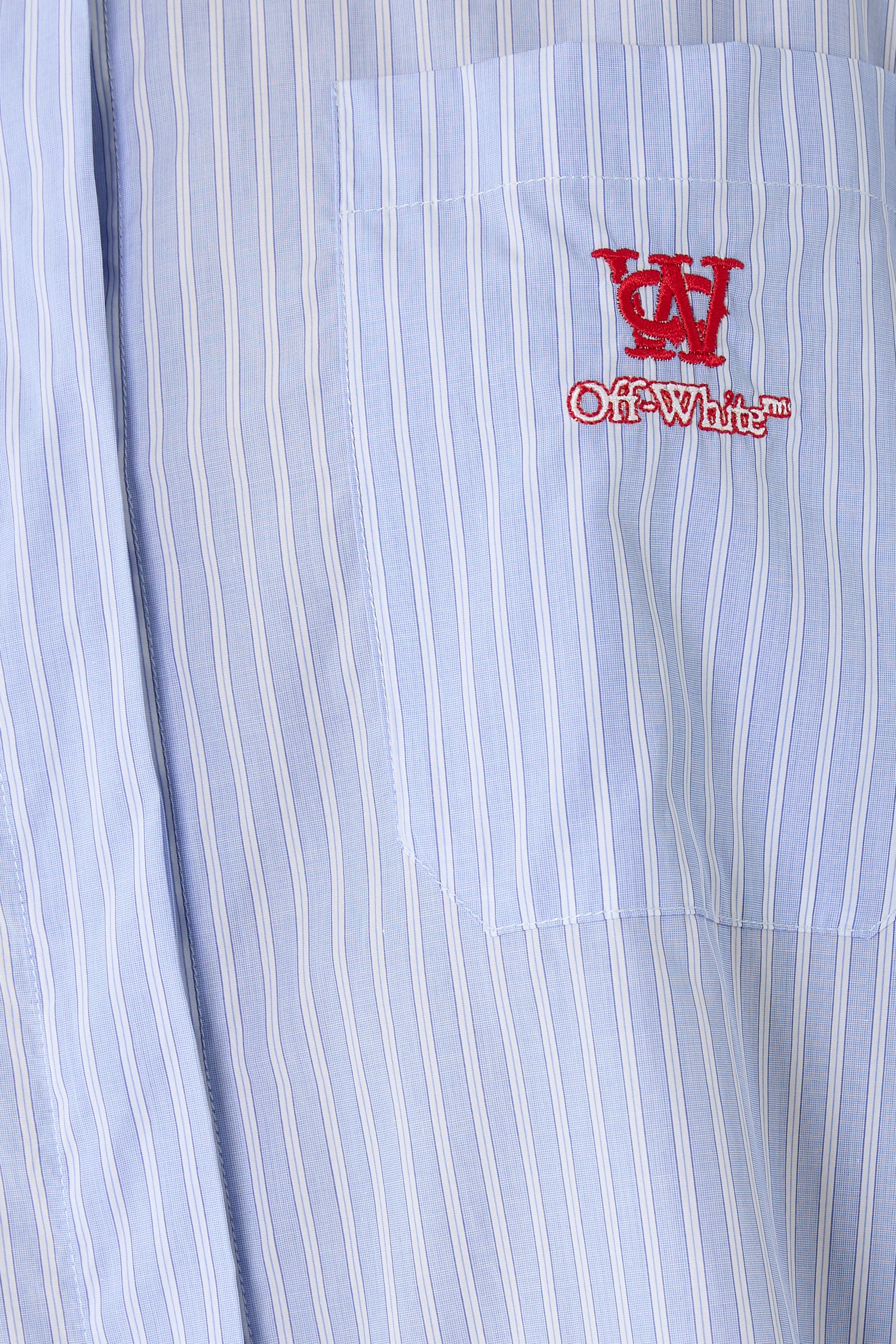  Striped Poplin Shirt Dress