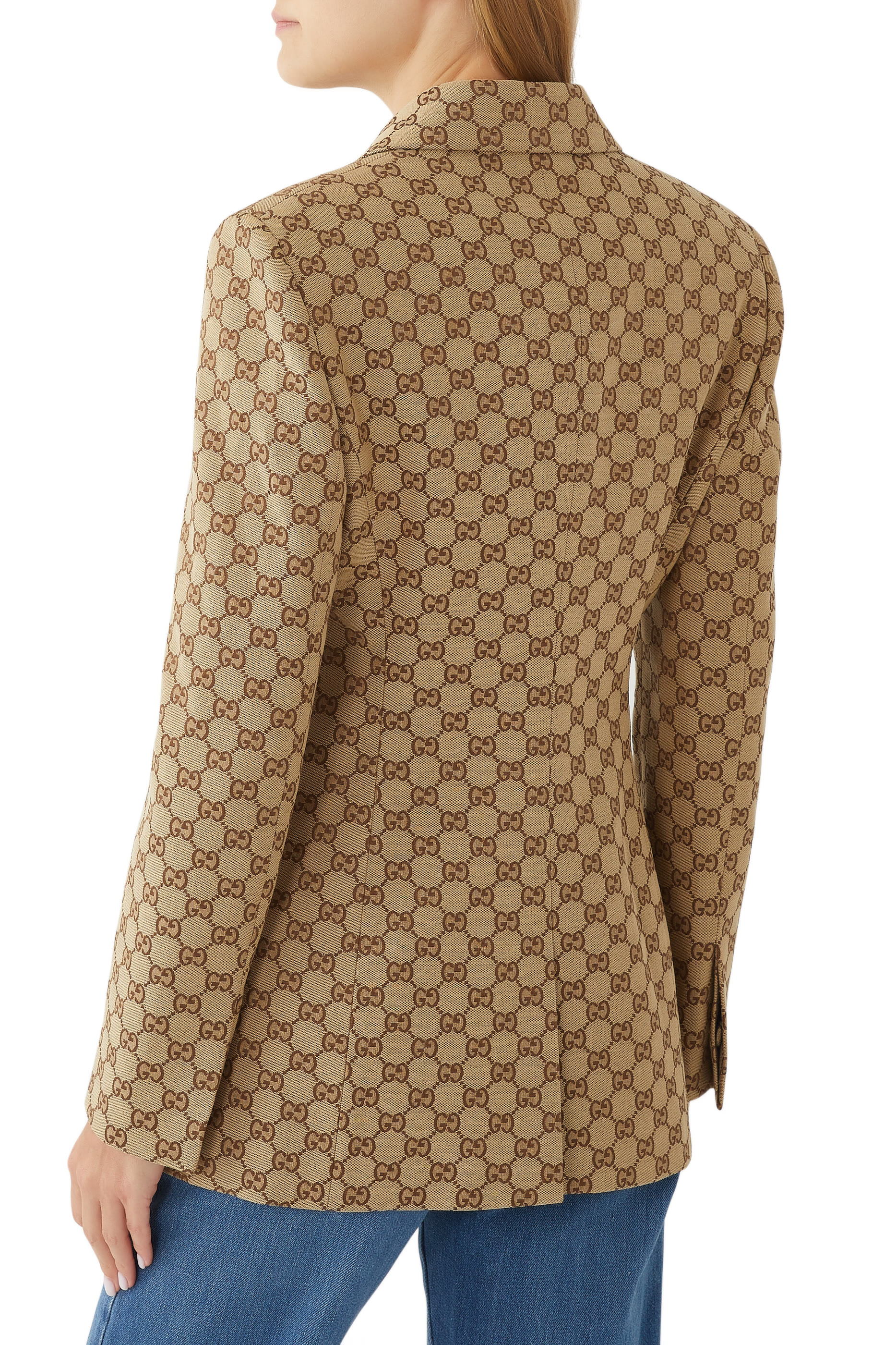 جاكيت بصفي أزرار قماش قنب أصلي محفور بحرفي شعار الماركة