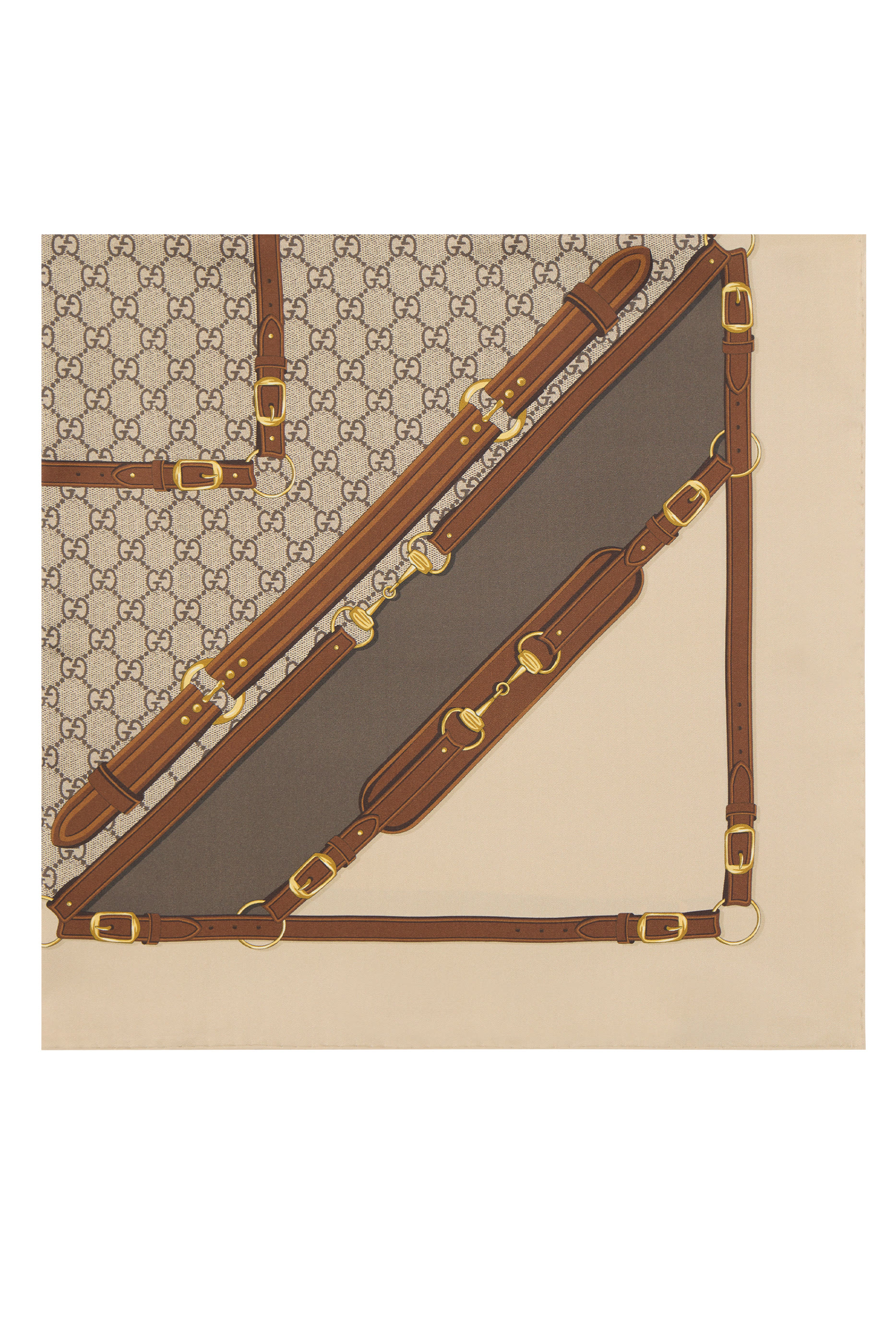 وشاح بتصميم مربع بنقشة حرير تويل