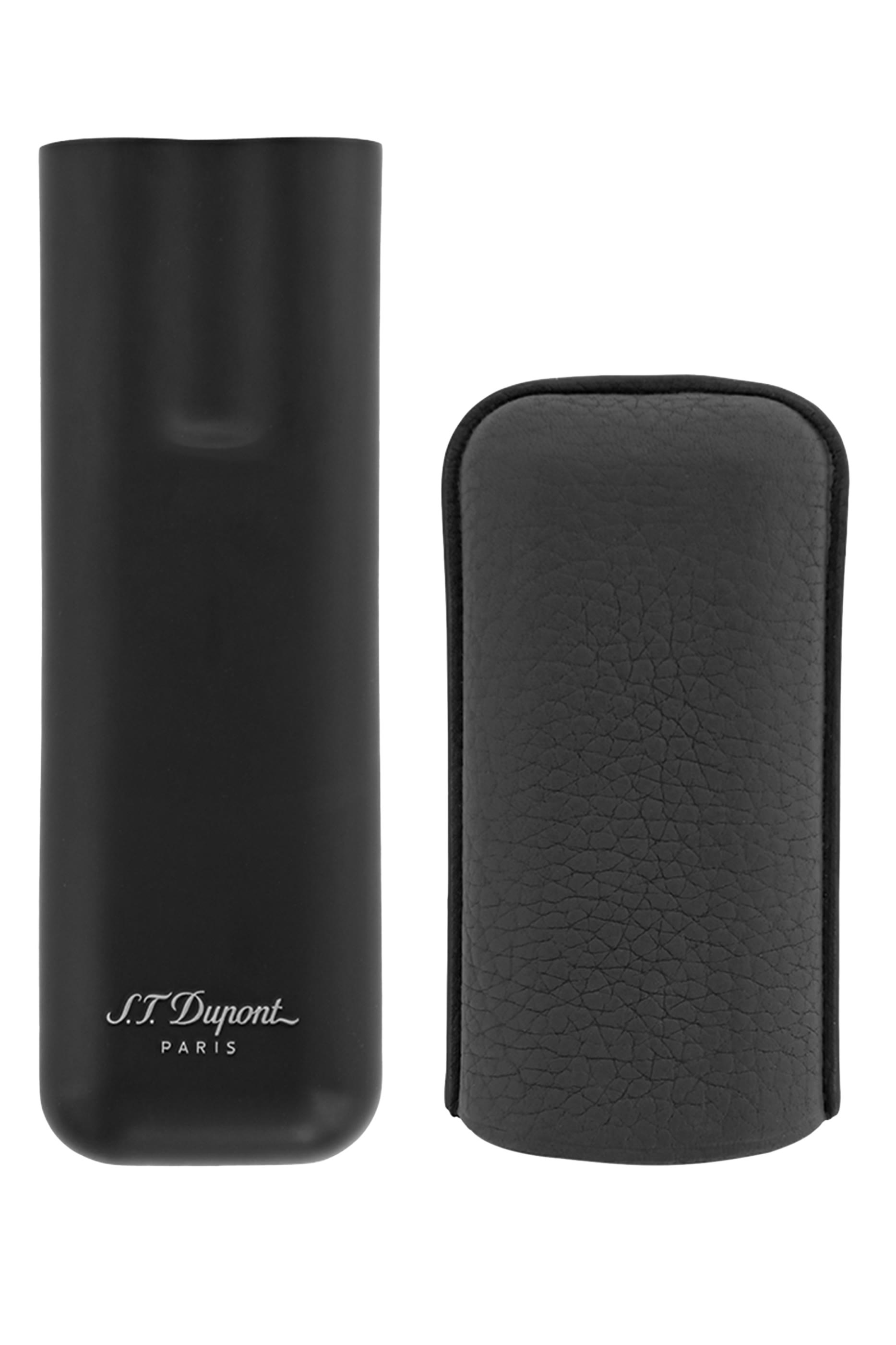 حافظة سيجار مزدوجة جلد بارز الملمس ومعدن