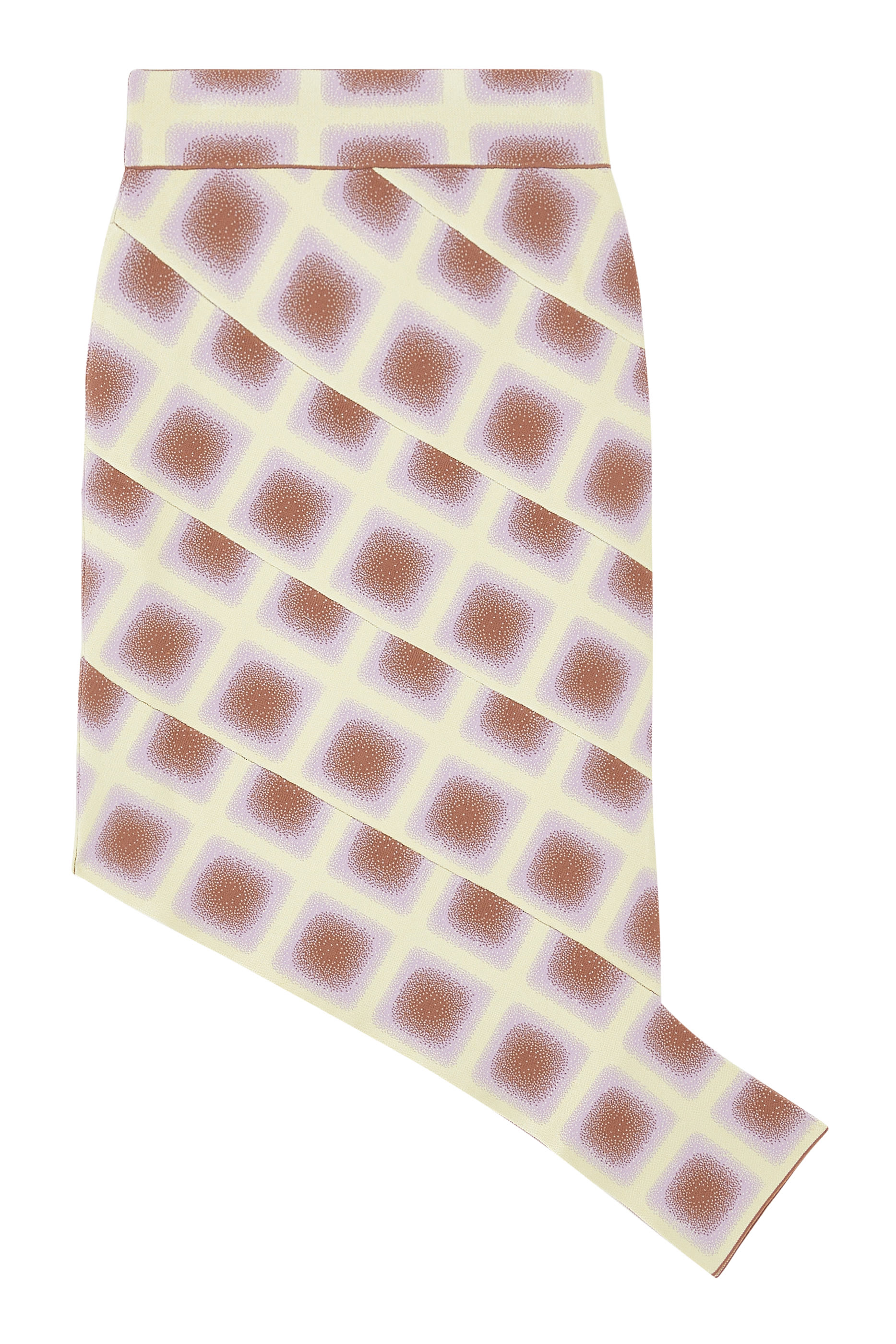 تنورة إيلي بتصميم غير متماثل بنقشة مربعات