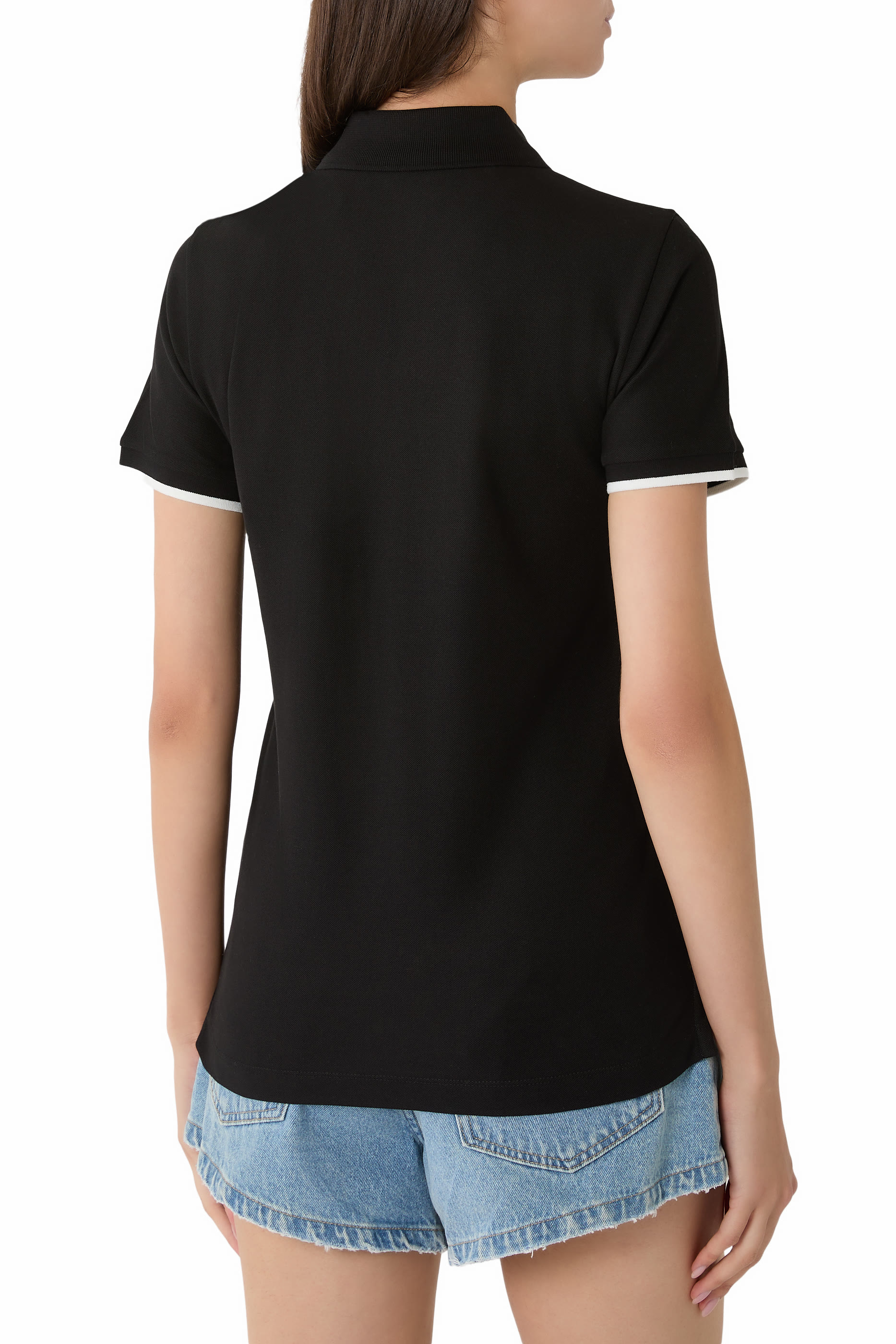 قميص بولو برقعة شعار الماركة قطن بيكيه