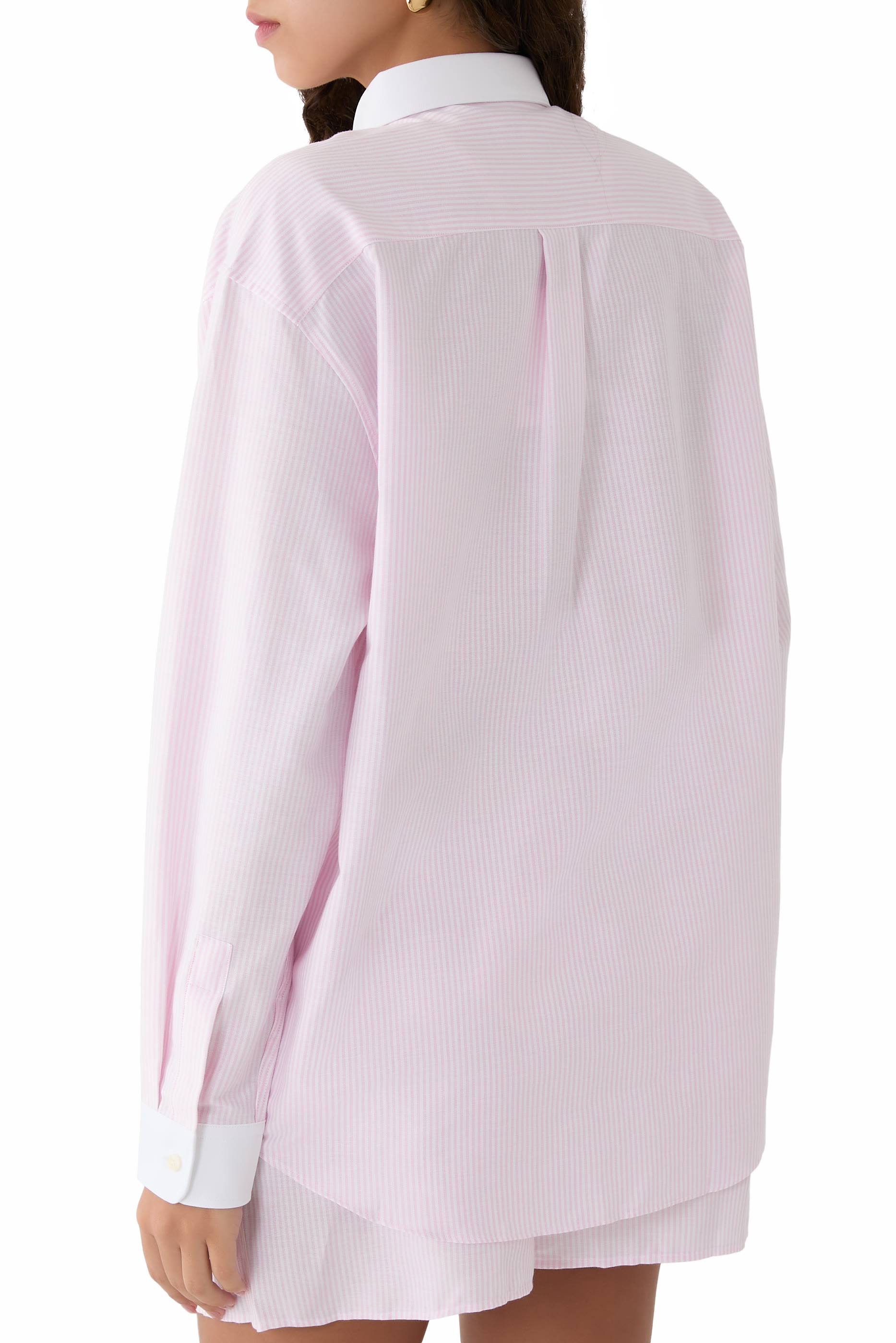 قميص بقصة فضفاضة وشعار ايتش اند دبليو قطن أوكسفورد