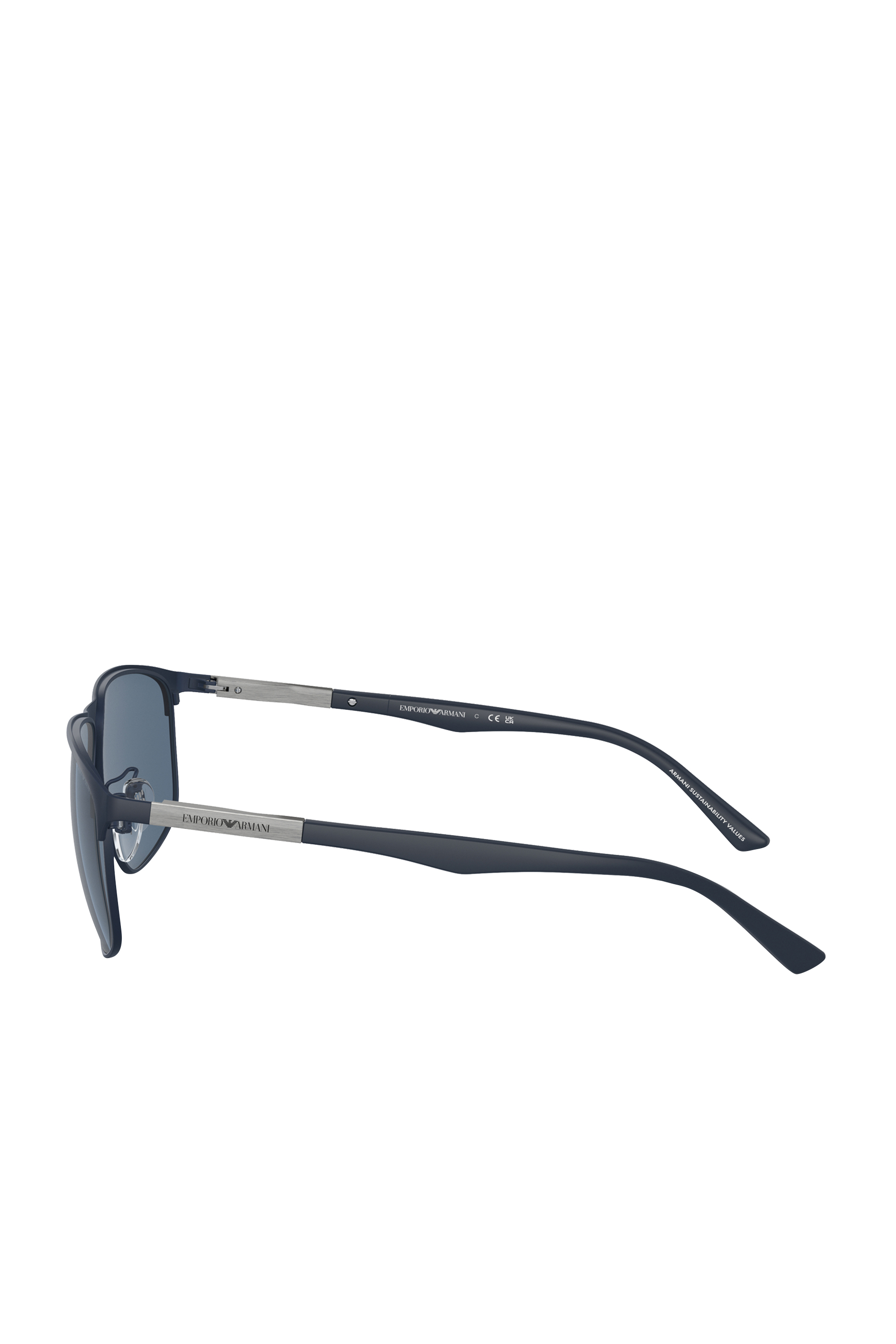 Matte Blue D Frame Sunglasses with Dark Grey Lenses