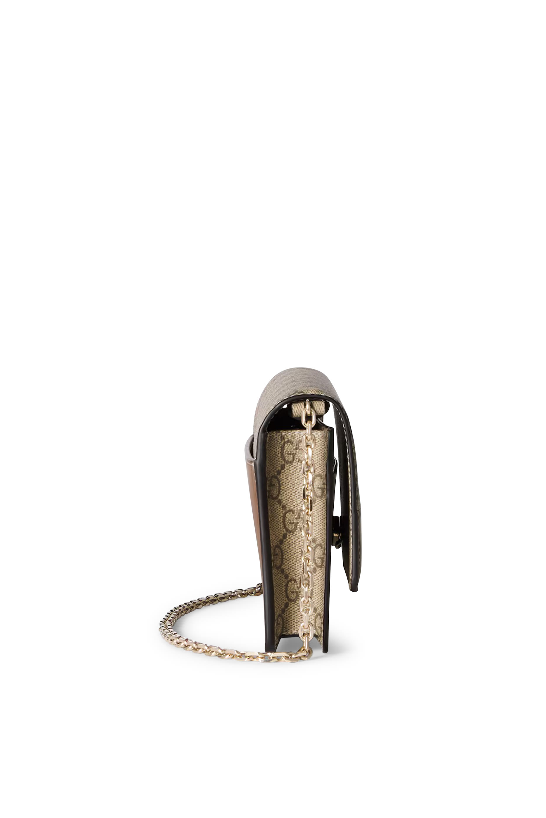 حقيبة صغيرة بسلسلة بشعار حرفي الماركة