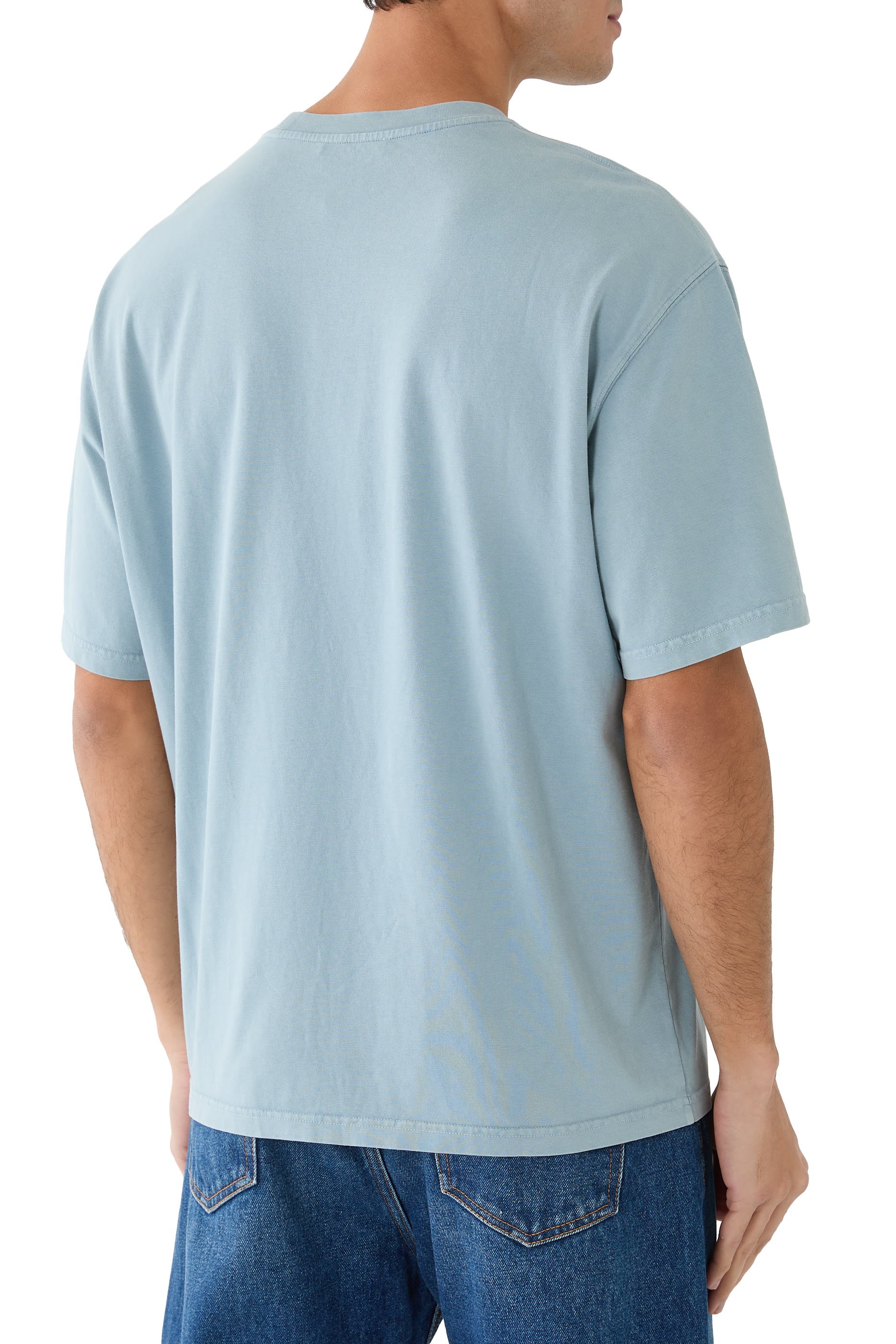 تيشيرت برقعات حروف شعار الماركة قطن