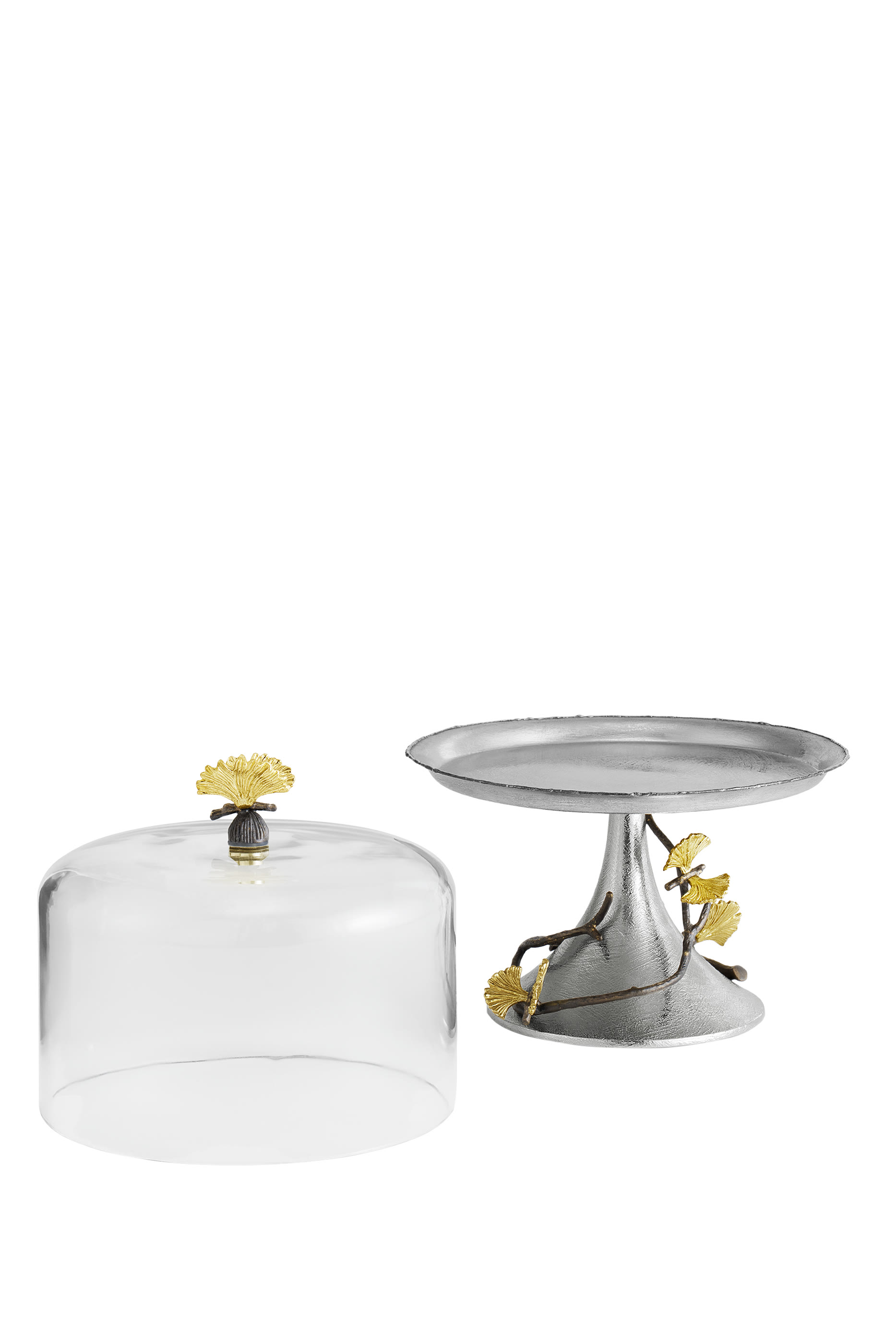 طبق معجنات مع غطاء مقبب بفراشات وزهور جنكة