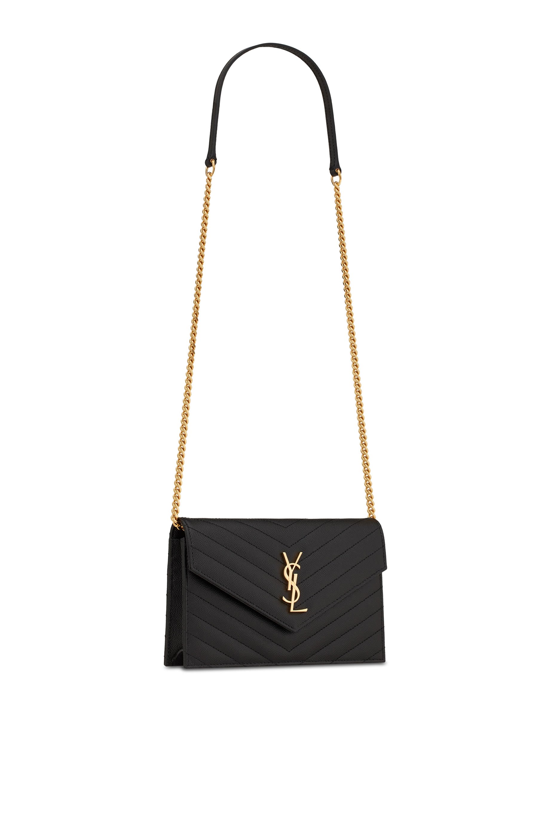 محفظة كاساندر انفلوب بحمالة سلسلة جلد بنقشة غران دو بودر