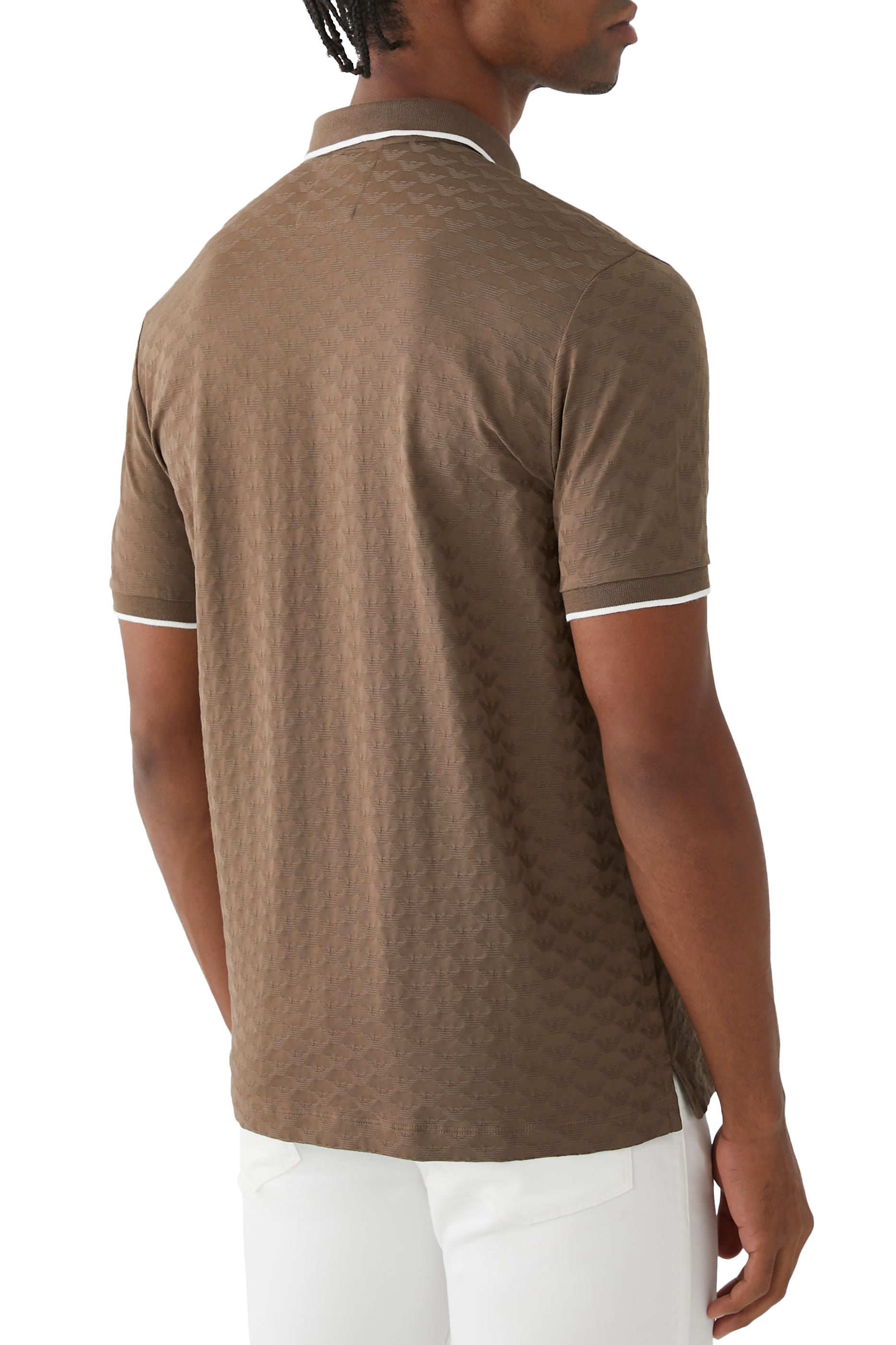 قميص بولو جيرسيه ميرسيريزد بنقشة شعار الماركة جاكار بالكامل