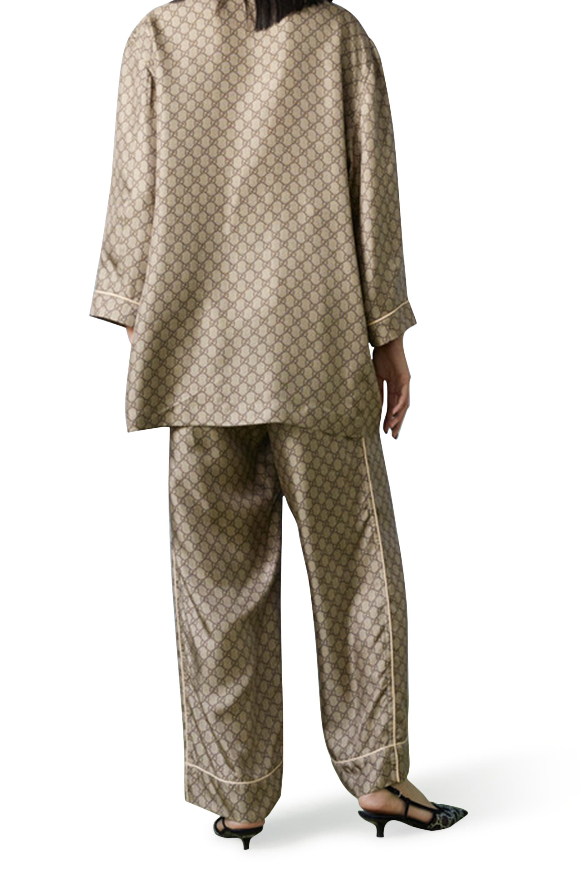  GG Supreme Print Silk Pants  