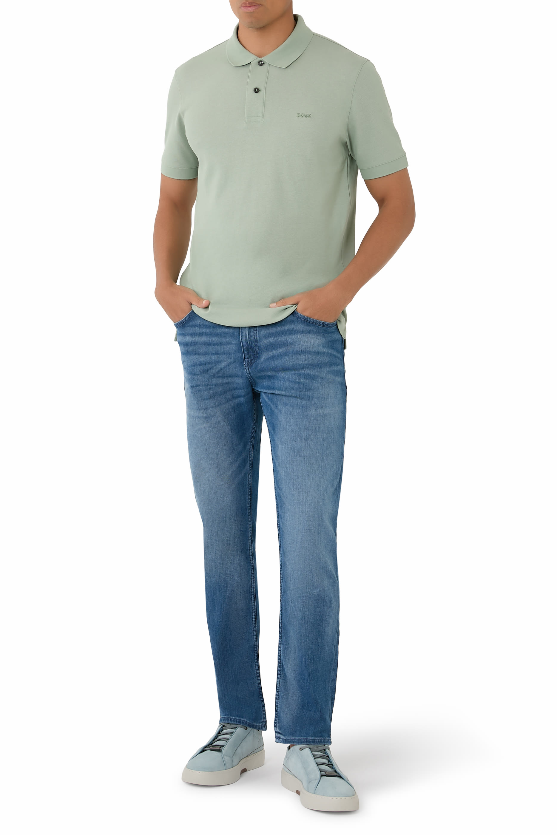 بنطال جينز بي-ديلاوير بقصة ضيقة دنيم