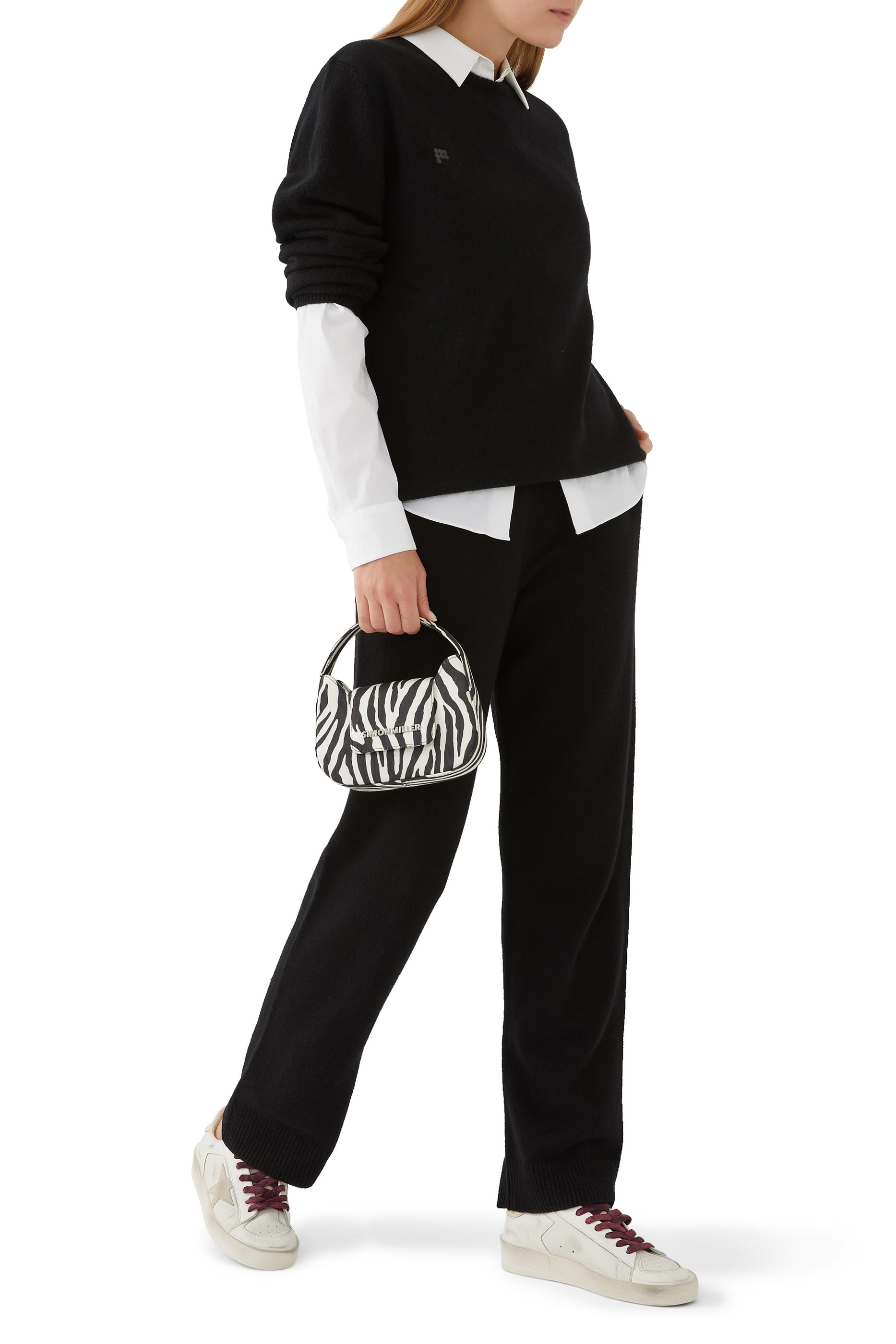 سويت شيرت كشمير معاد تدويره بياقة ضيقة