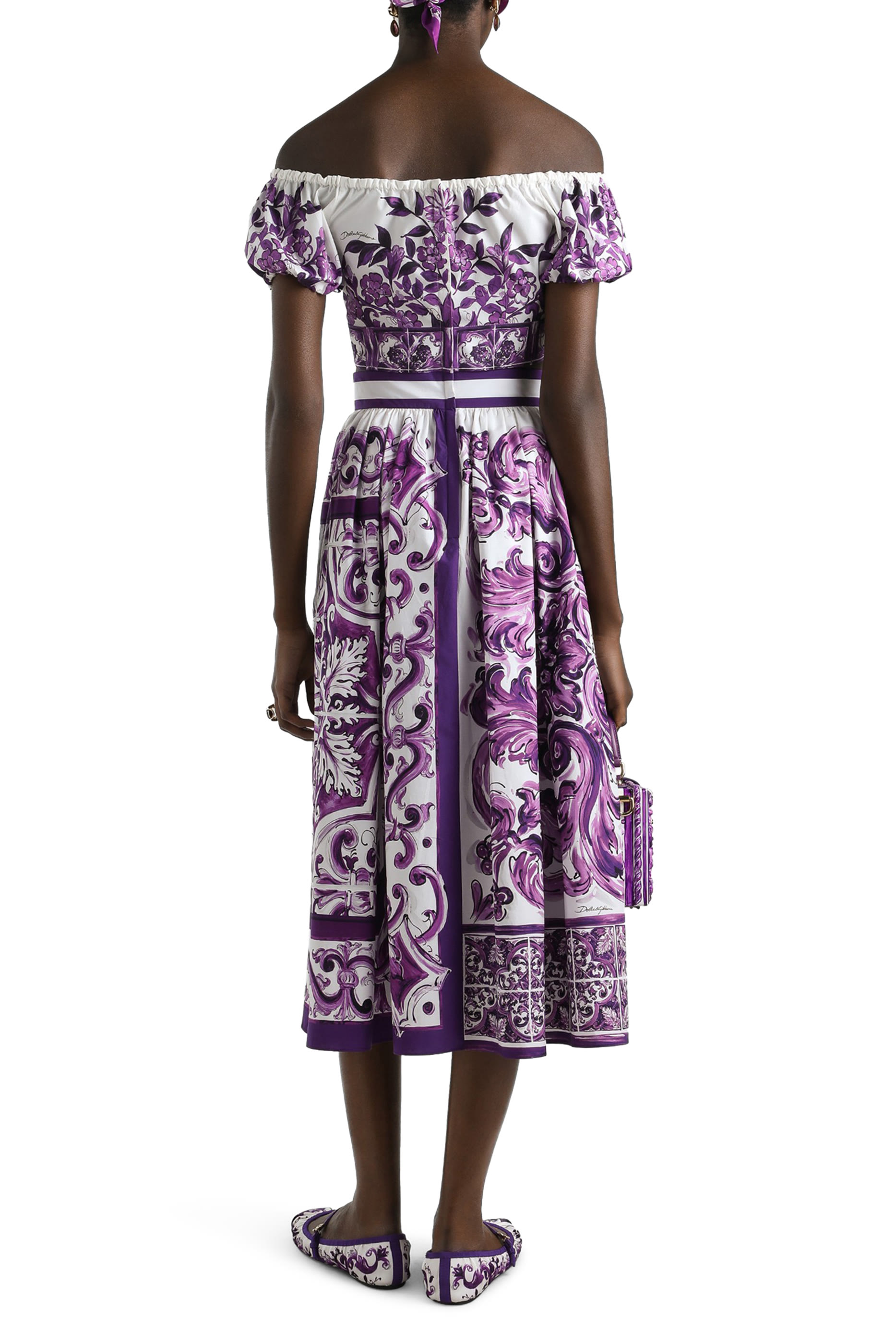 بلوزة بطبعة مايولكا بوبلين