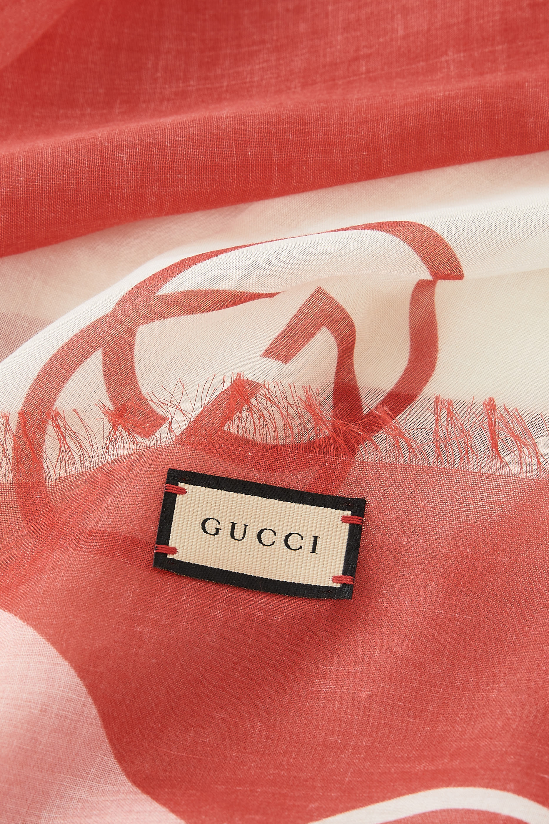 وشاح بنقشة حرفي شعار الماركة بتصميم متداخل قطن وكشمير