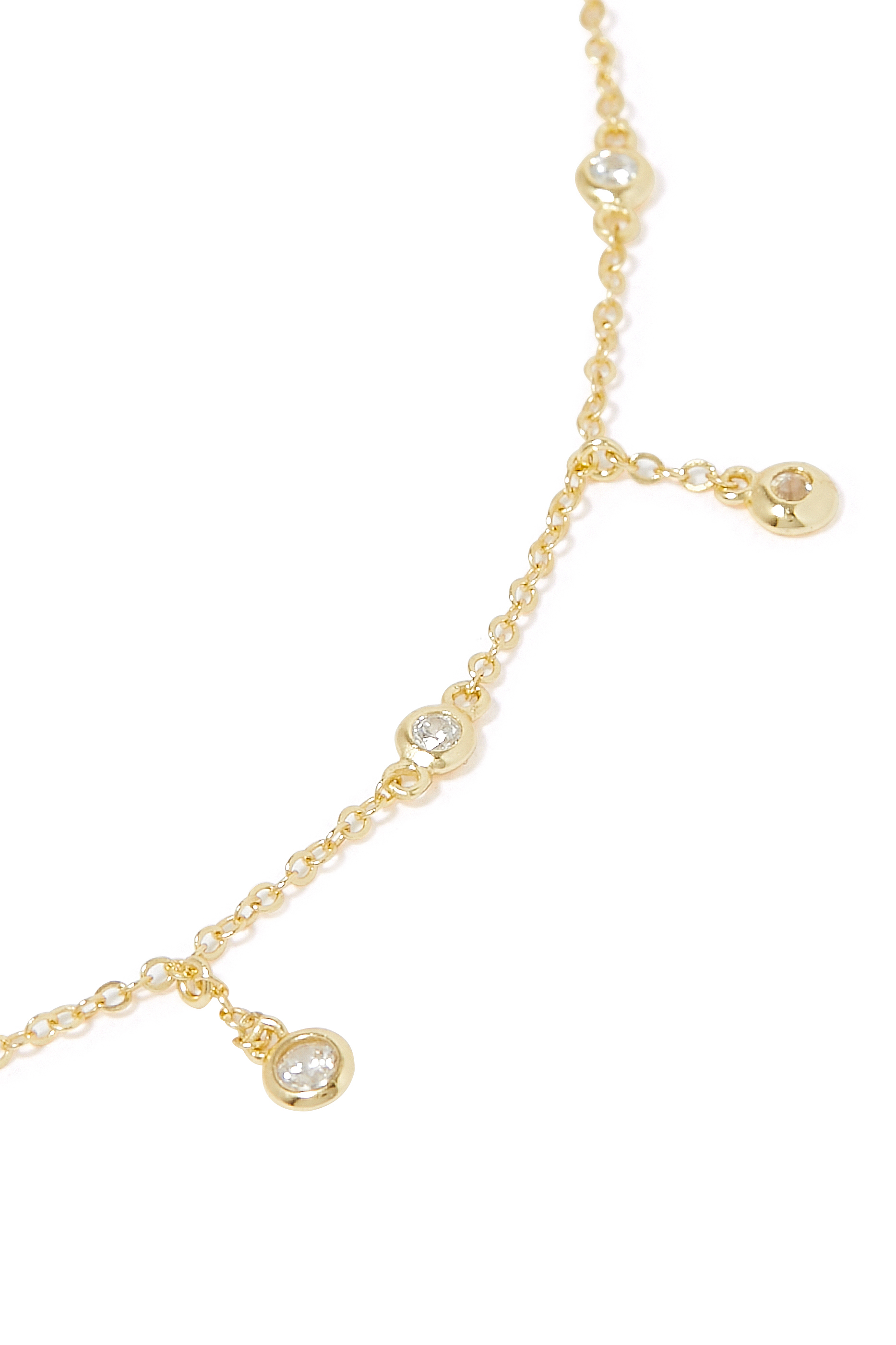 قلادة سوليتير بحلي متدلية فضة إسترلينية مطلية بذهب عيار 14