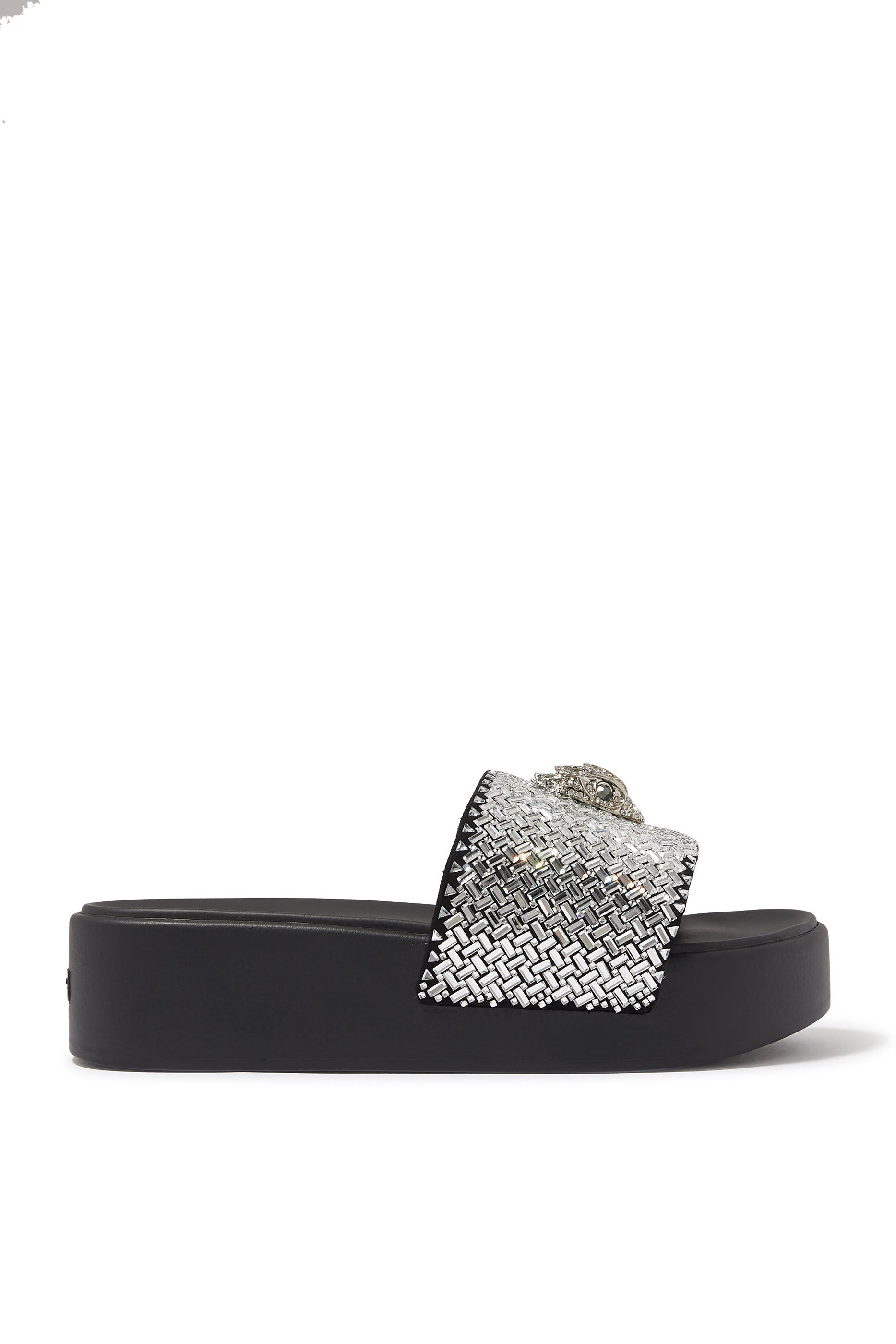 حذاء خفيف مبطن مرصع بالكريستال بنعل سميك