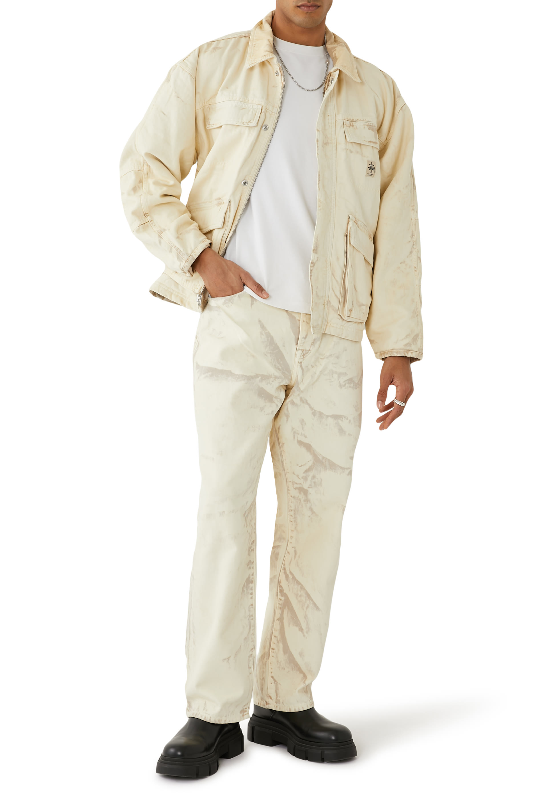 بنطال جينز بيج اول بتفاصيل ممزقة